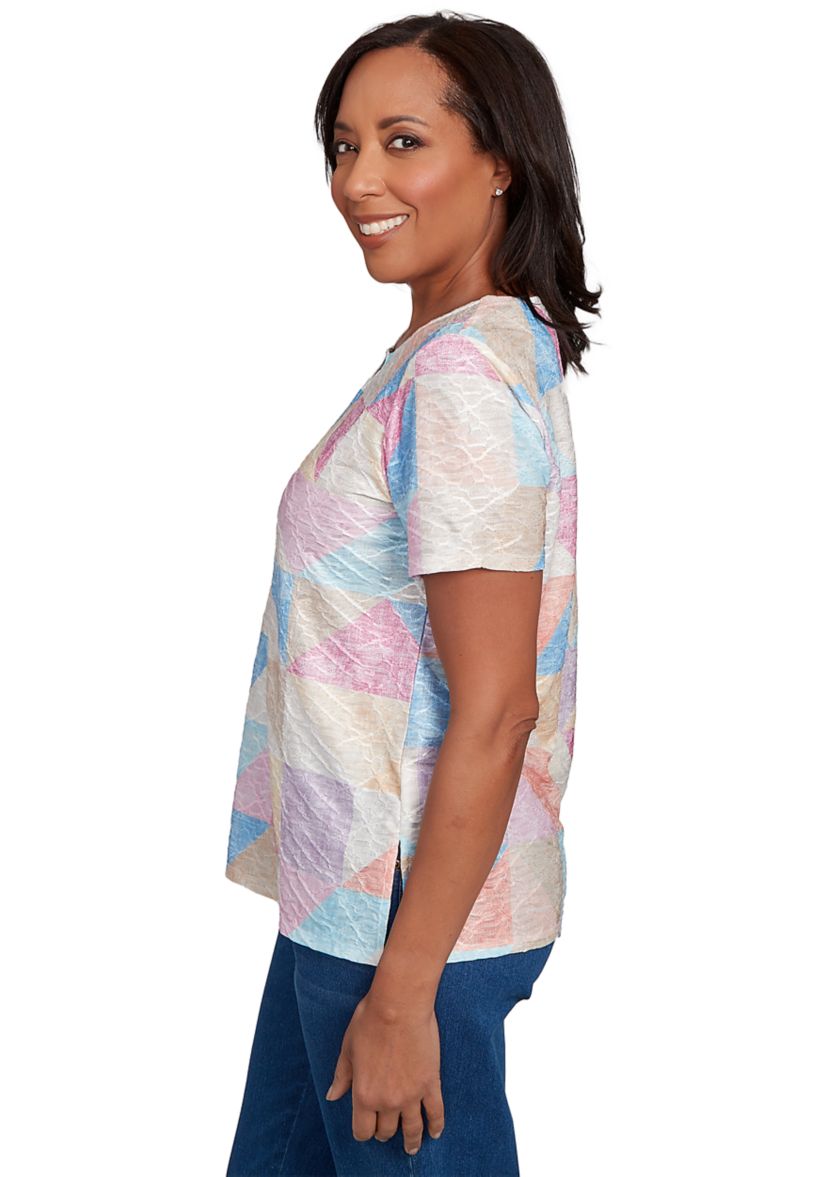 Womens Ki Patchwork Printed Top