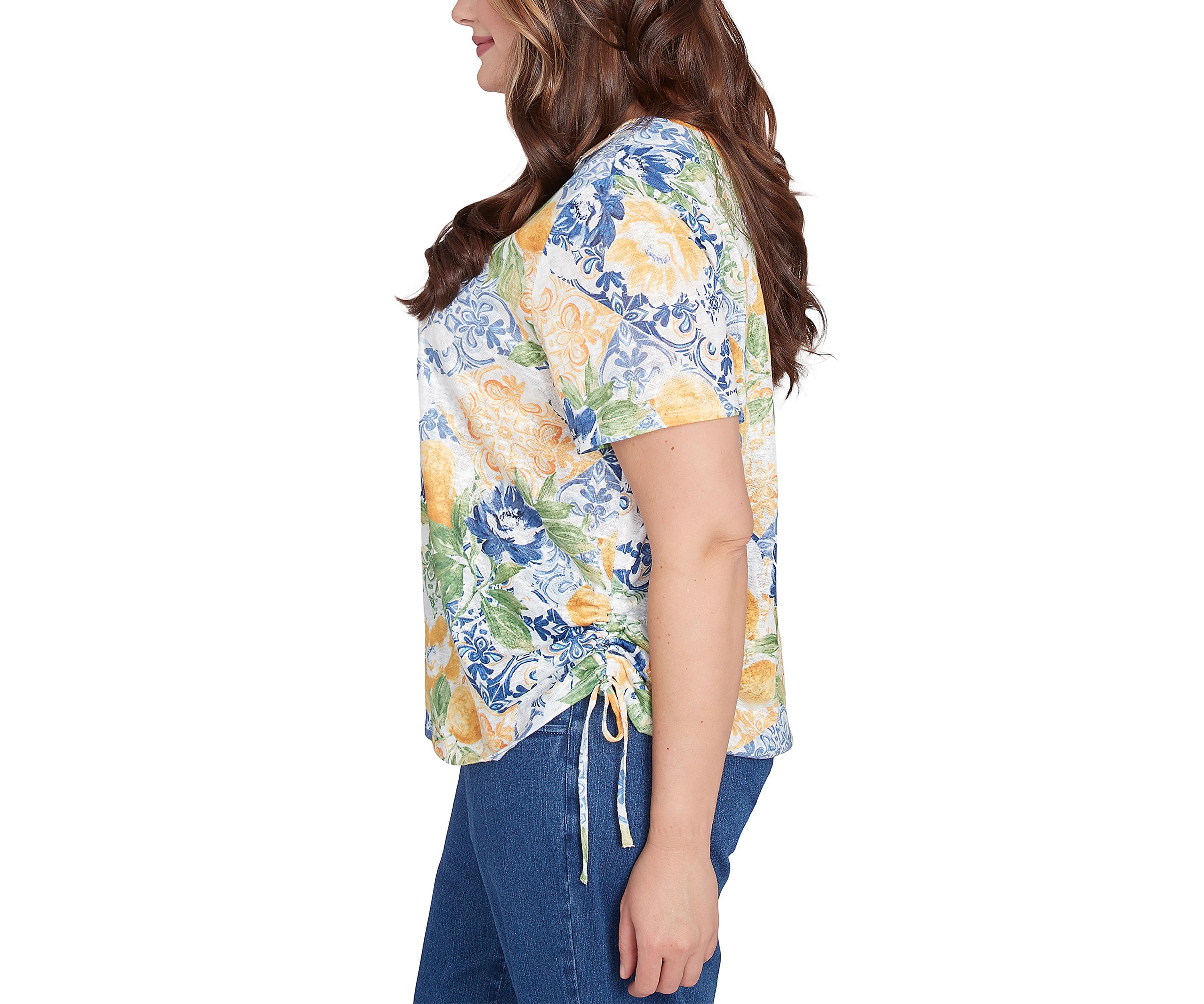 Plus Size Key Items Lemon Tiles Top 