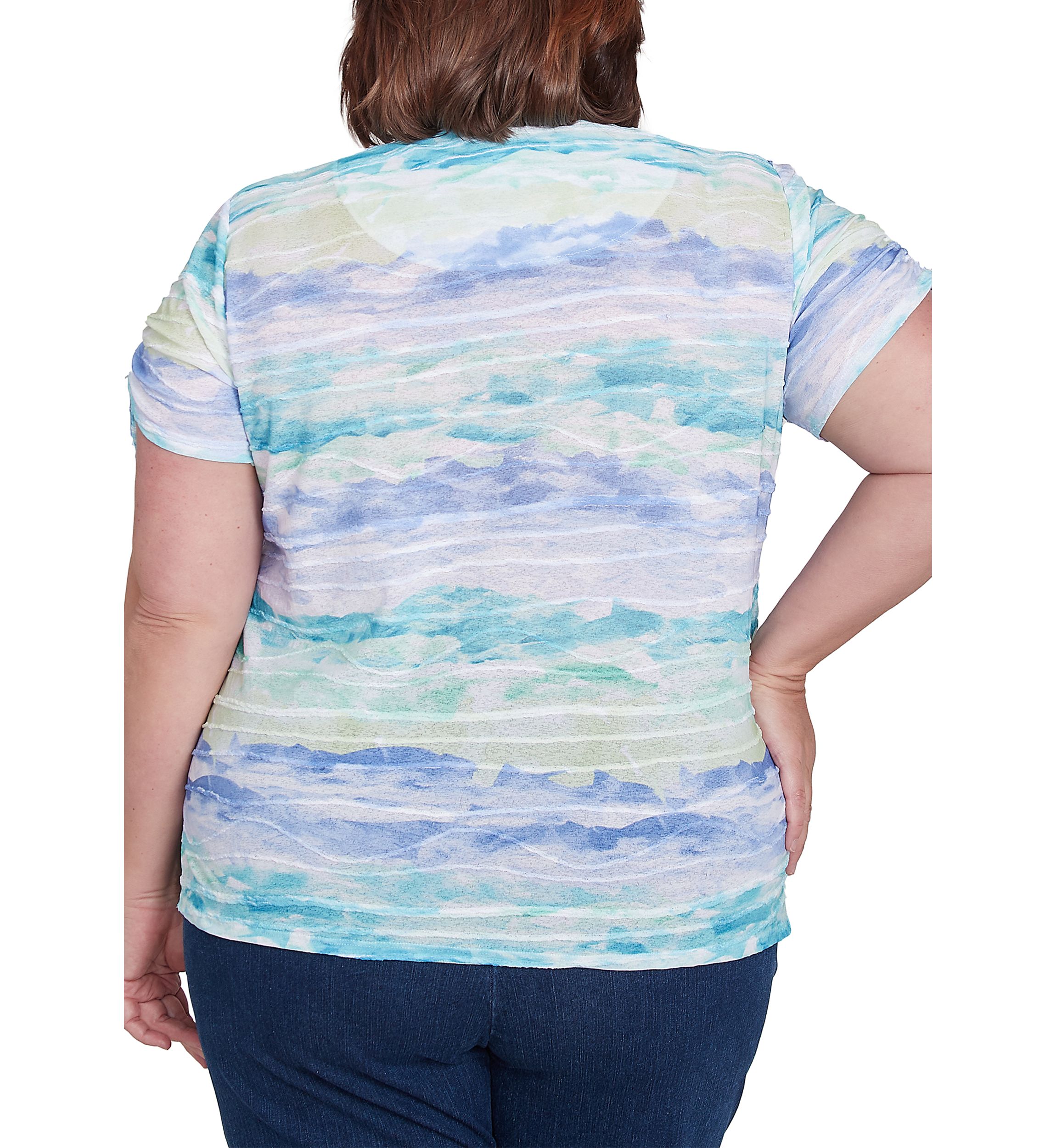 Plus Size Key Items Watercolor Biadere Top