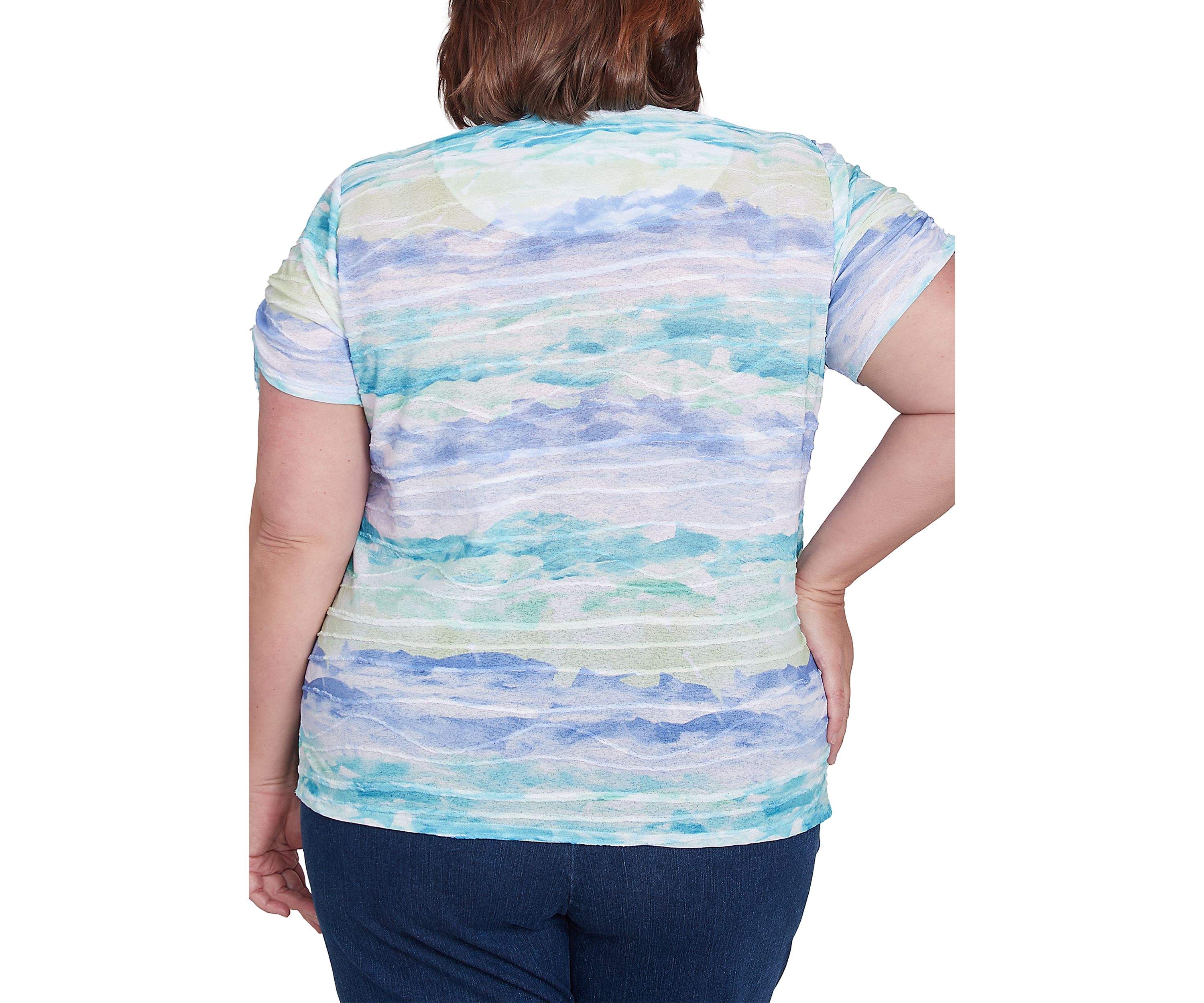 Plus Size Key Items Watercolor Biadere Top
