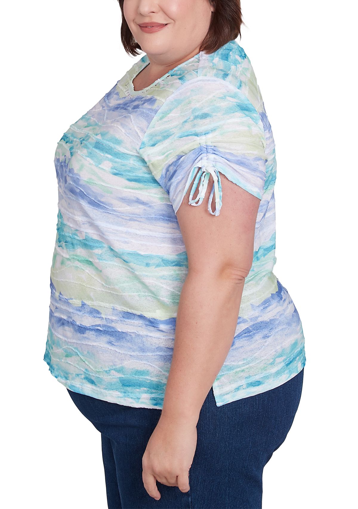 Plus Size Key Items Watercolor Biadere Top