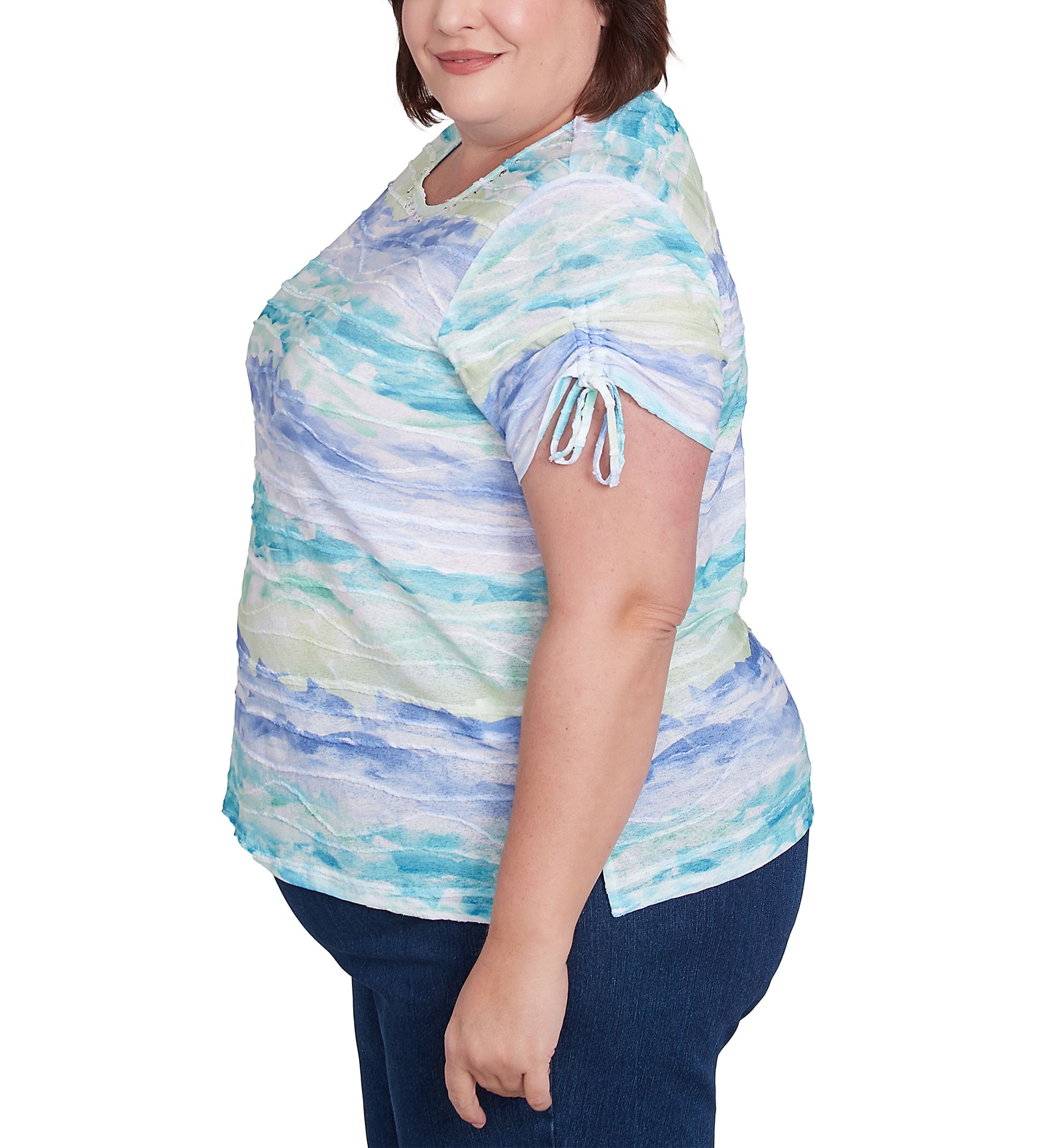 Plus Size Key Items Watercolor Biadere Top