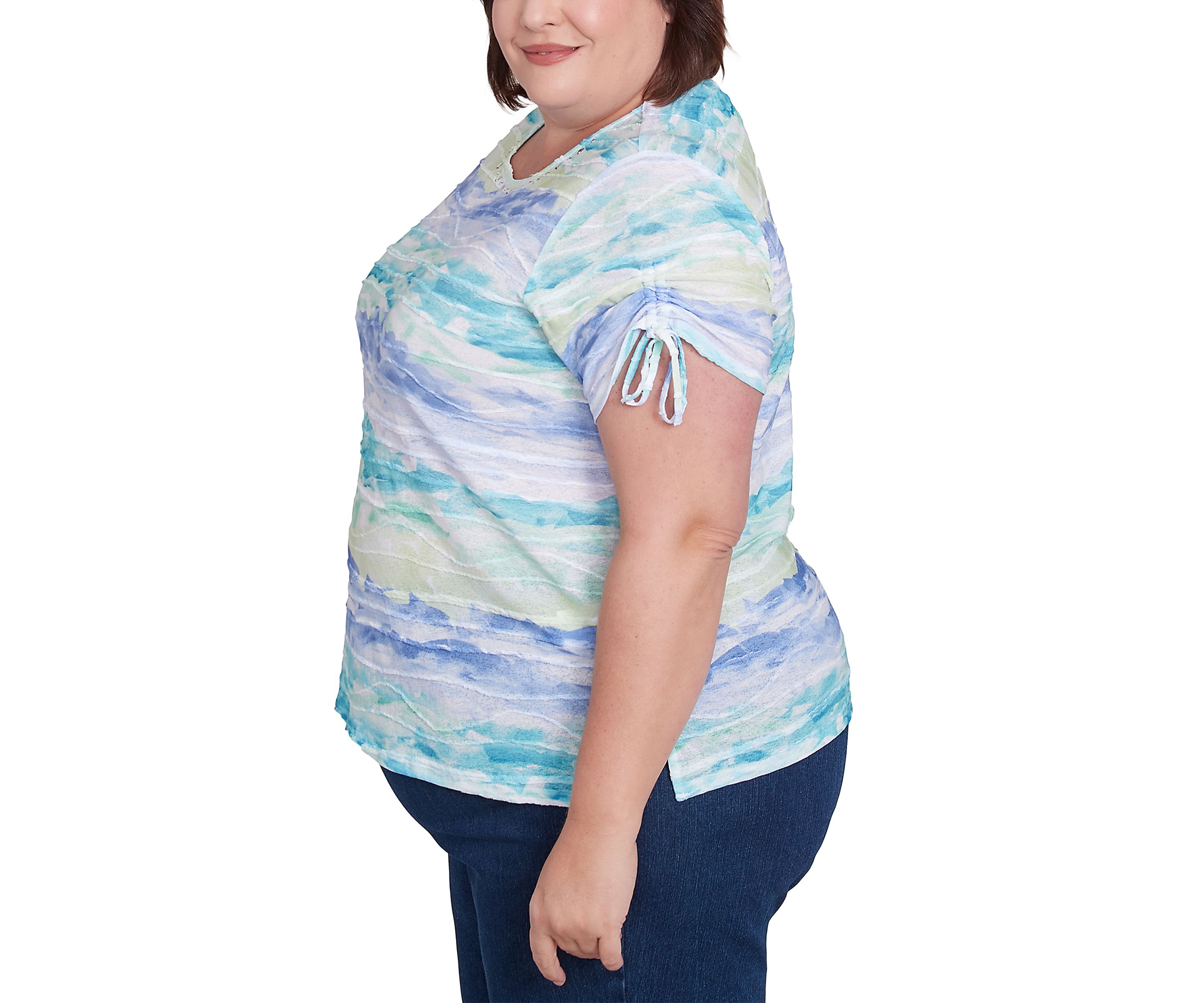 Plus Size Key Items Watercolor Biadere Top