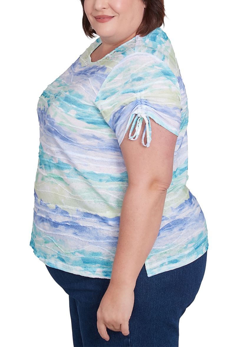 Plus Size Key Items Watercolor Biadere Top