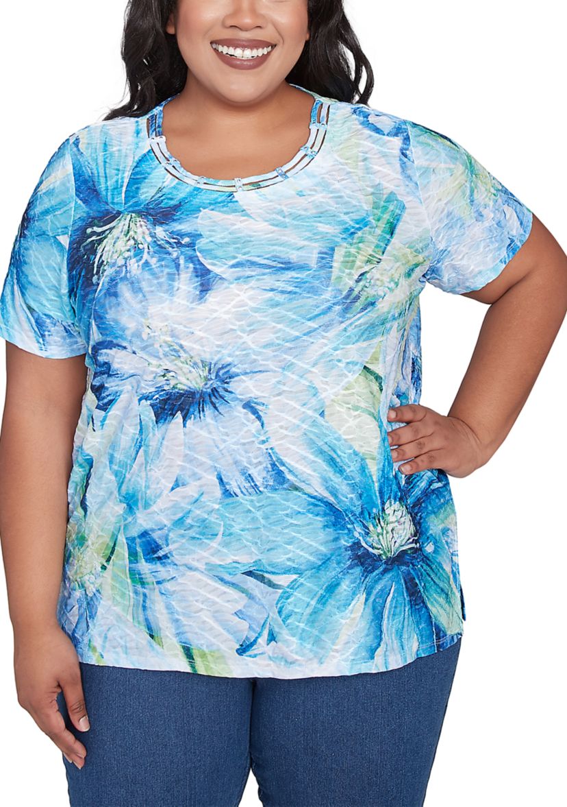 Plus Size Key Items Drama Floral Top 