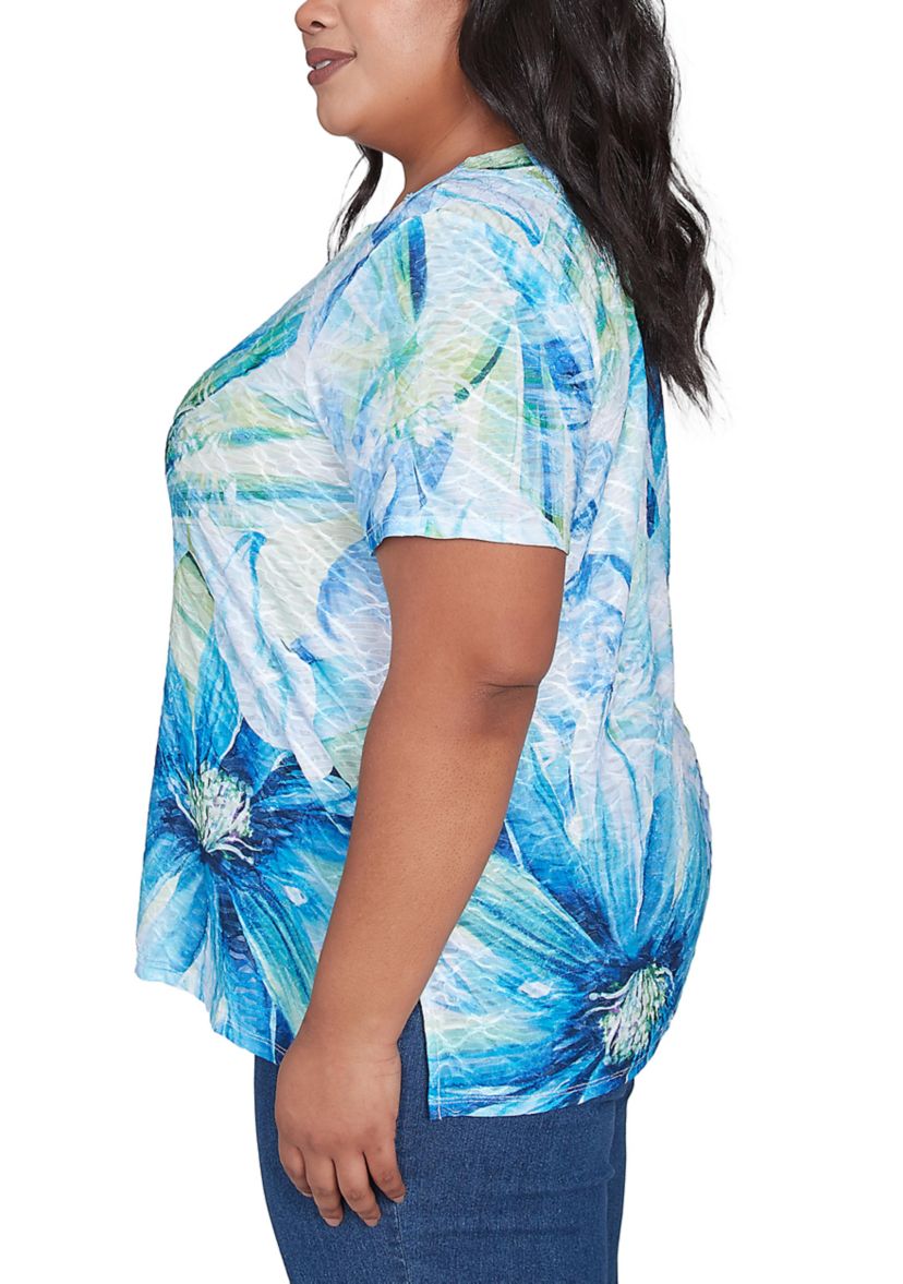 Plus Size Key Items Drama Floral Top 