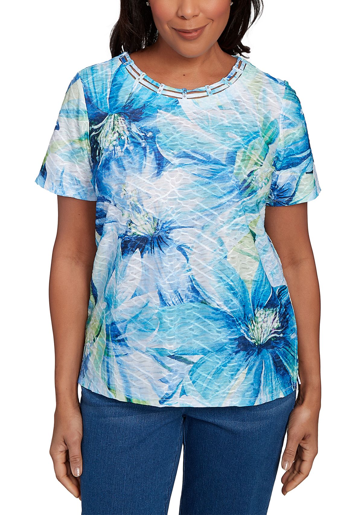 Petite Drama Floral Top