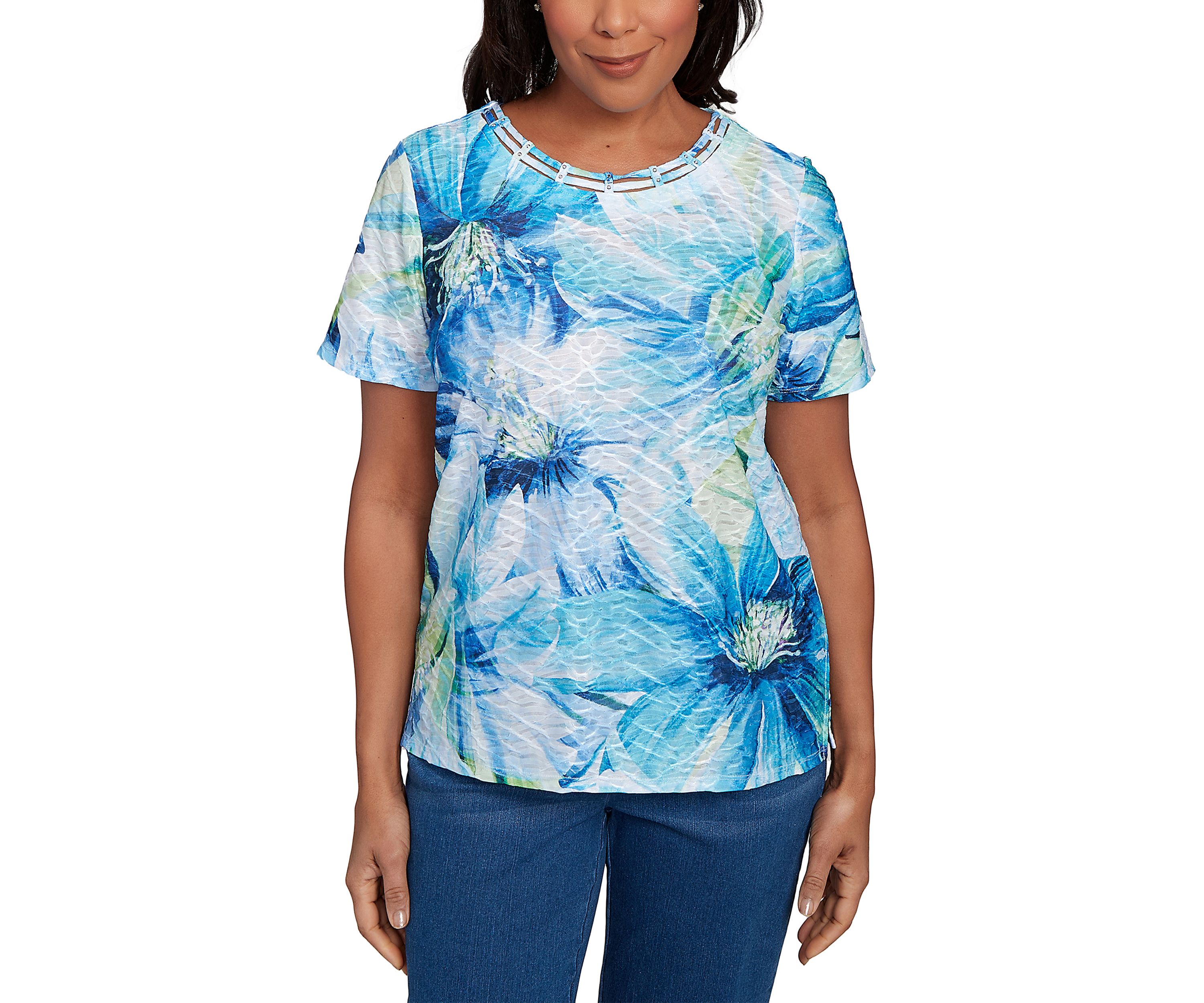Petite Drama Floral Top