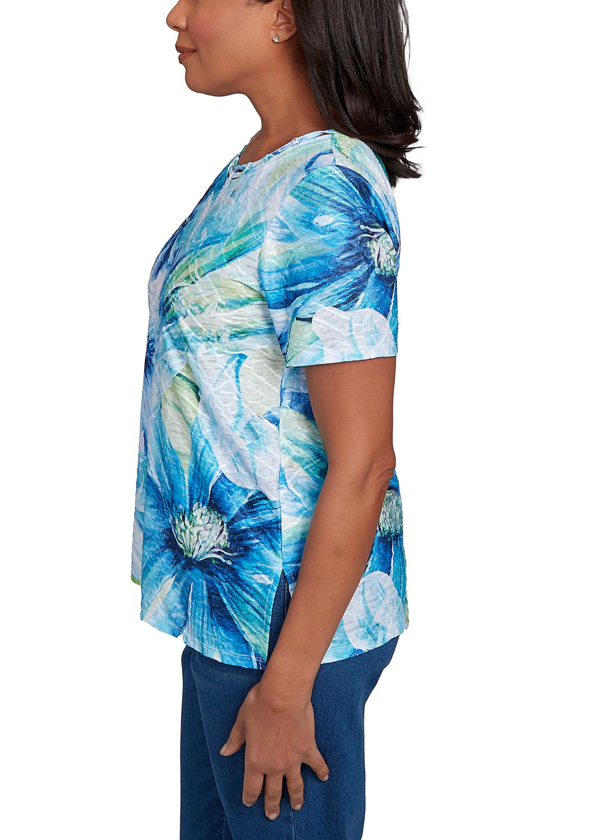 Petite Drama Floral Top