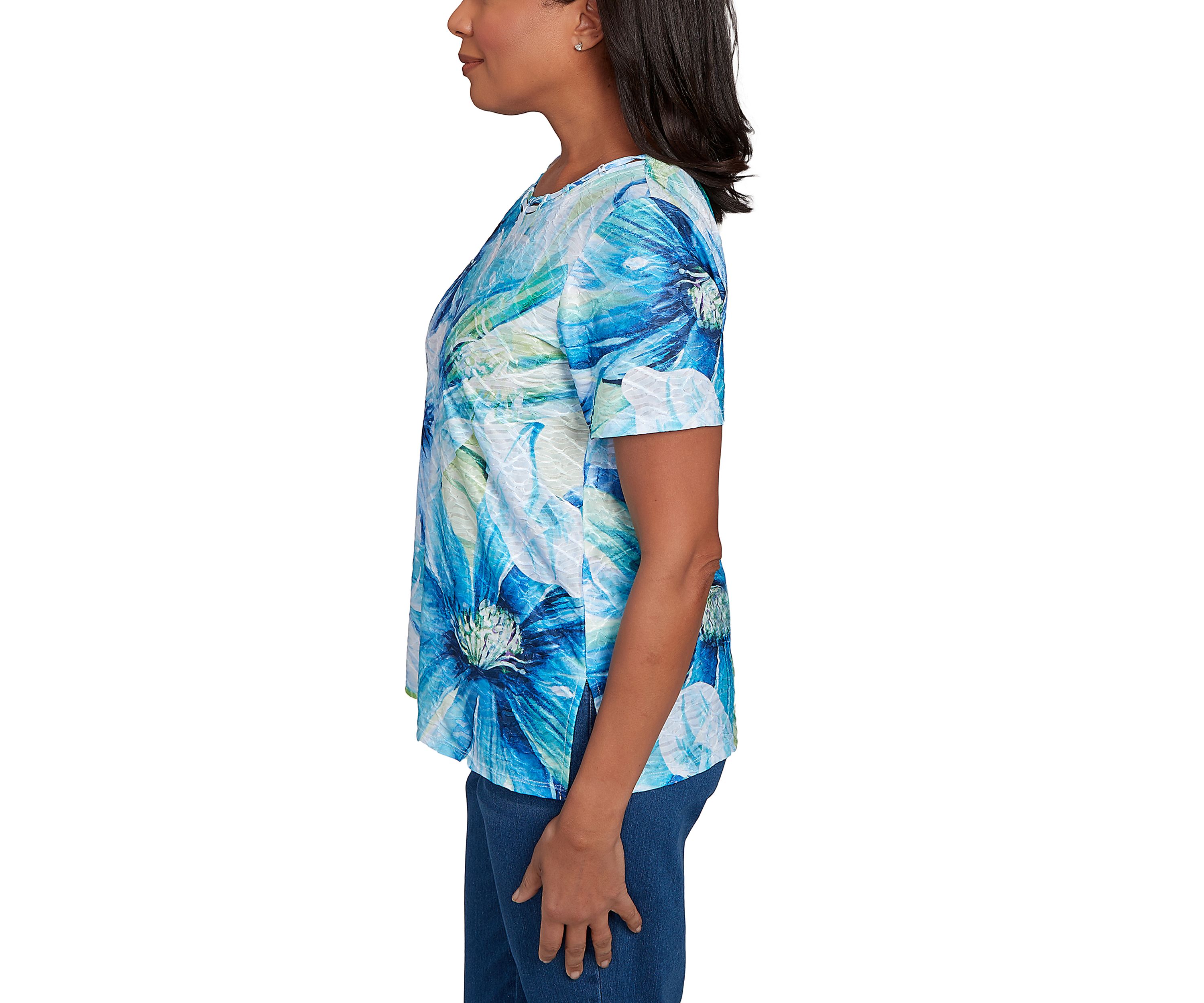 Petite Drama Floral Top