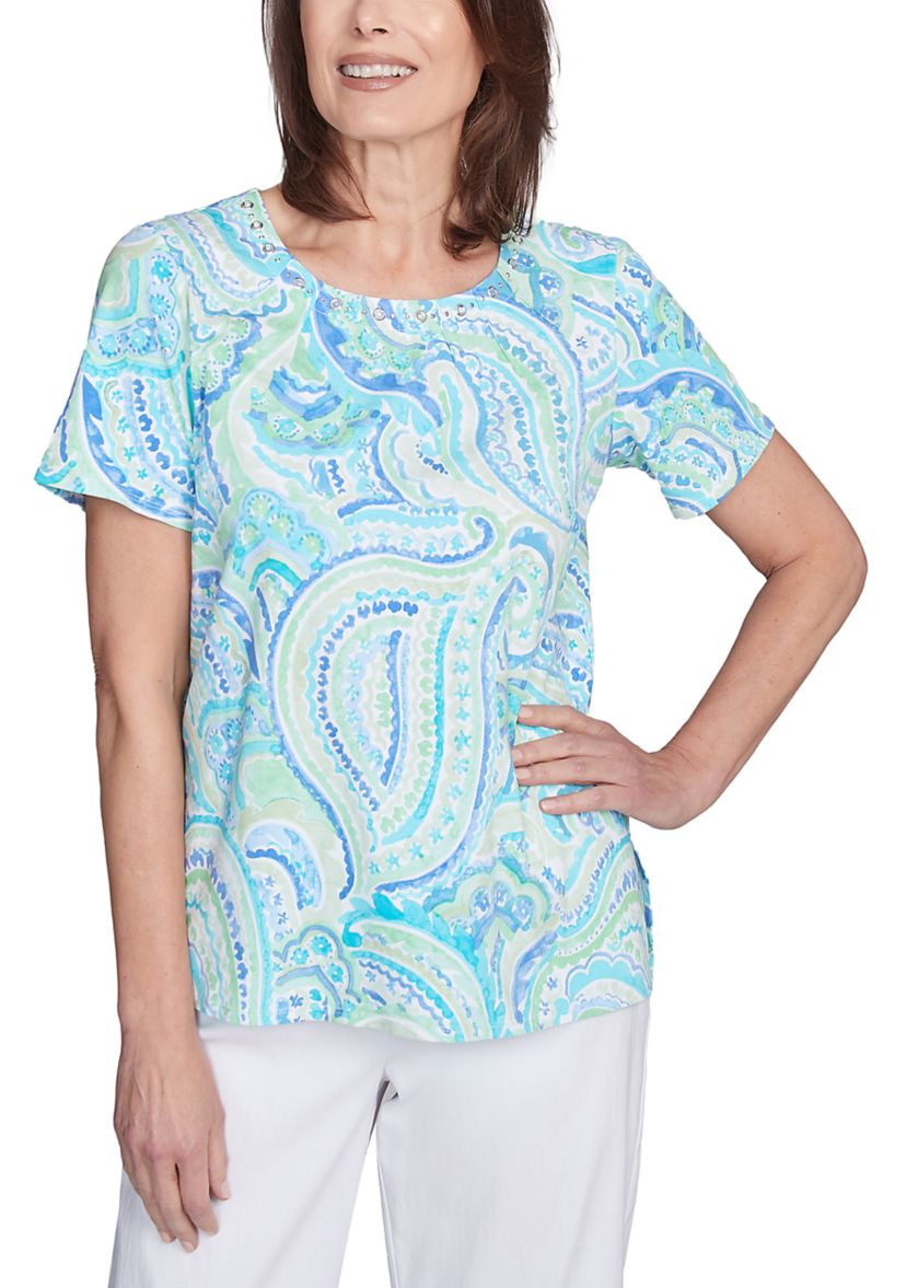 Petite Key Items Paisley Top 