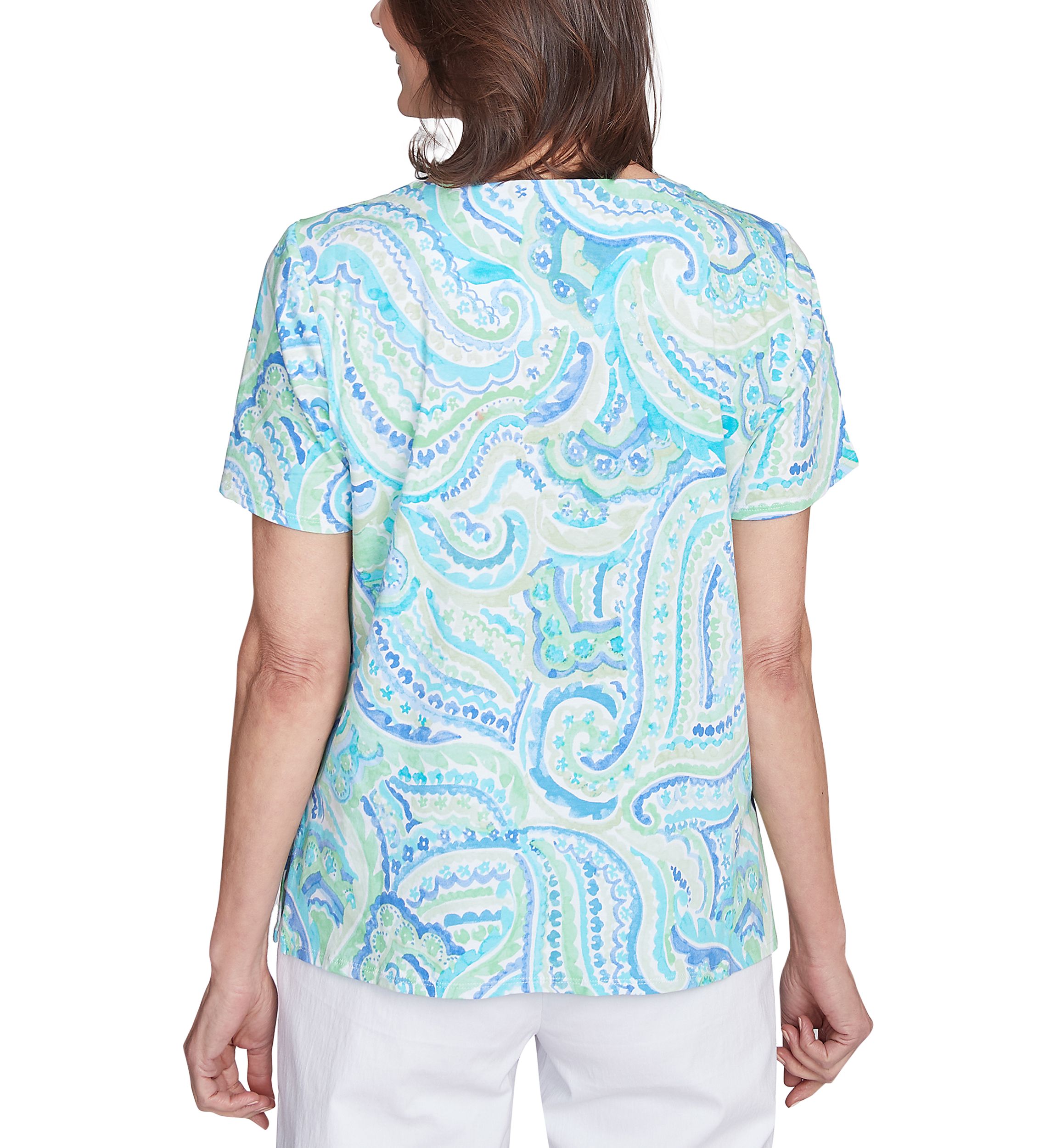 Petite Key Items Paisley Top 