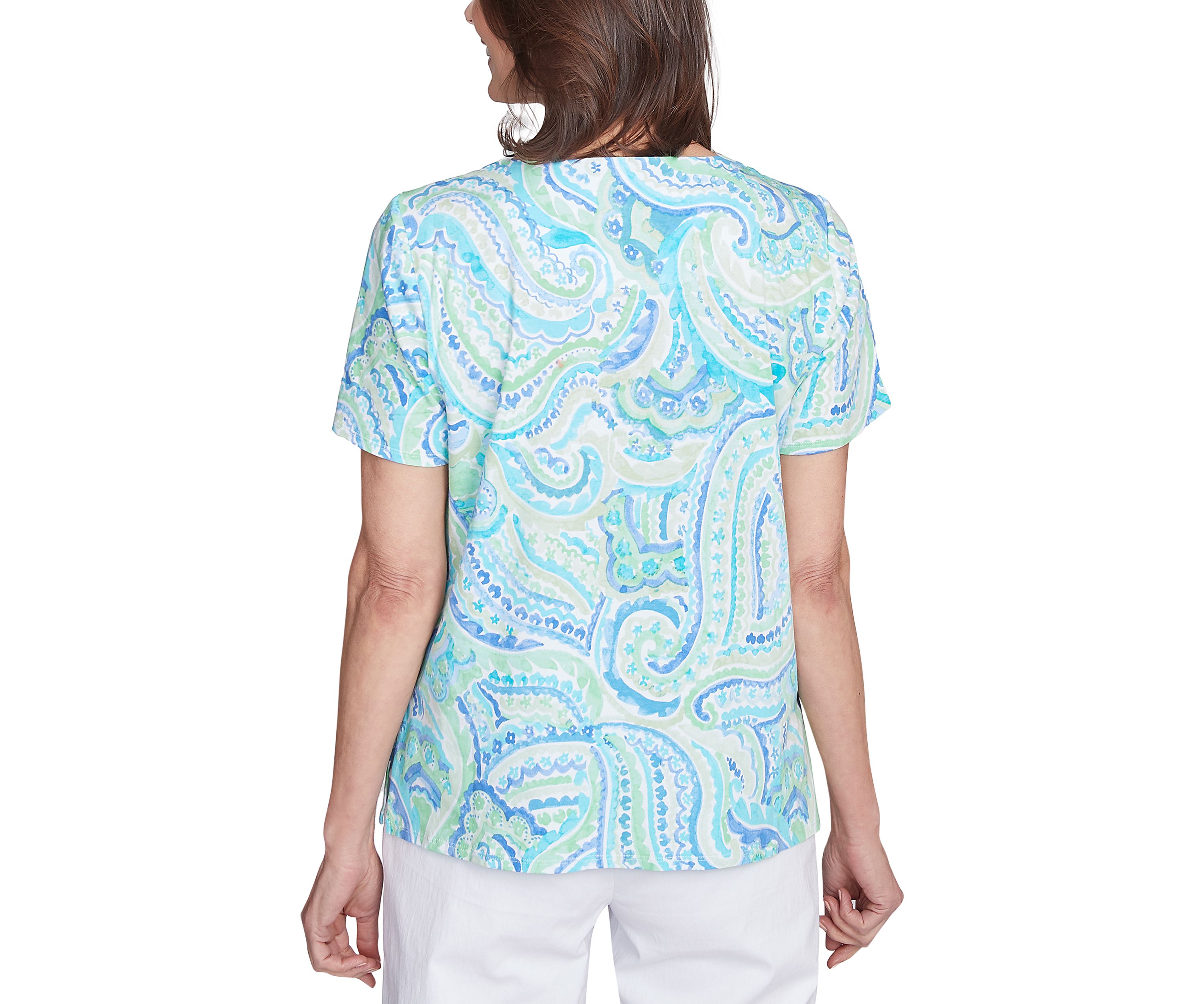 Petite Key Items Paisley Top 