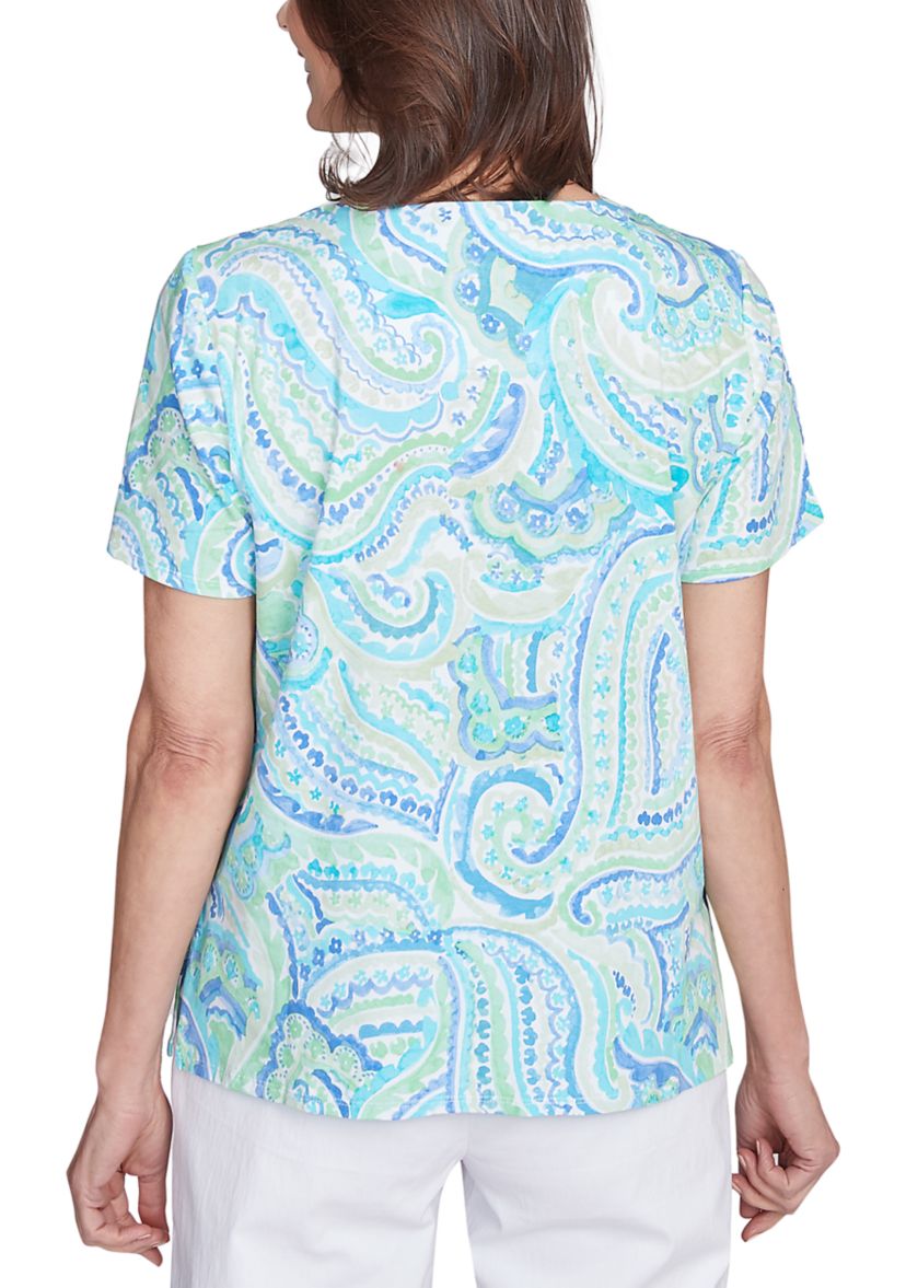 Petite Key Items Paisley Top 