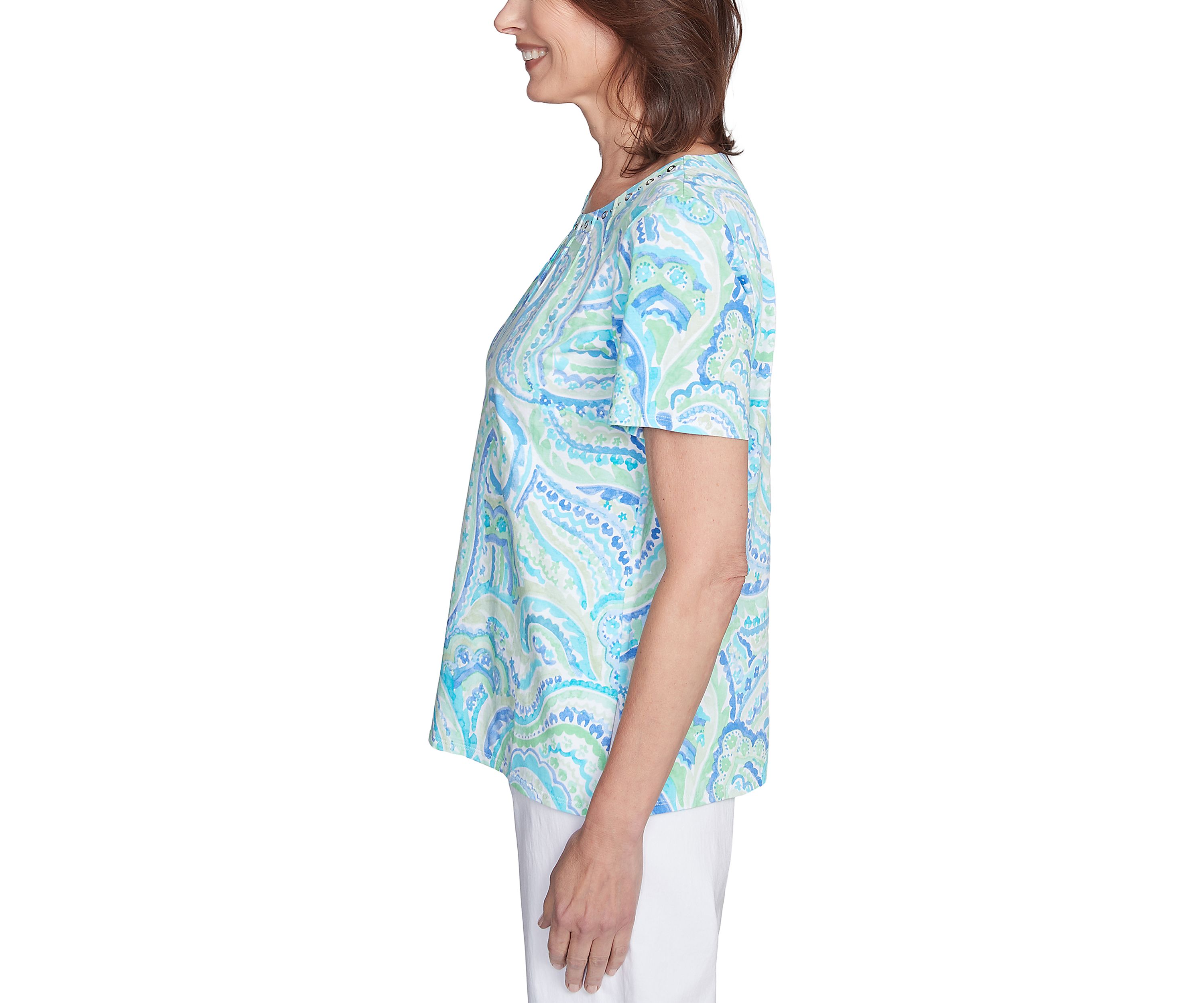 Petite Key Items Paisley Top 