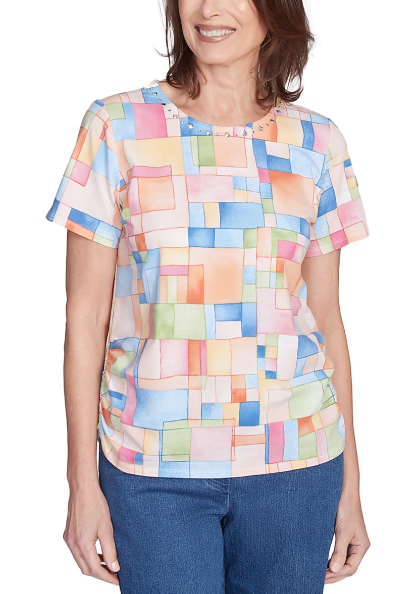 Petite Key Items Color Block Tile Top 