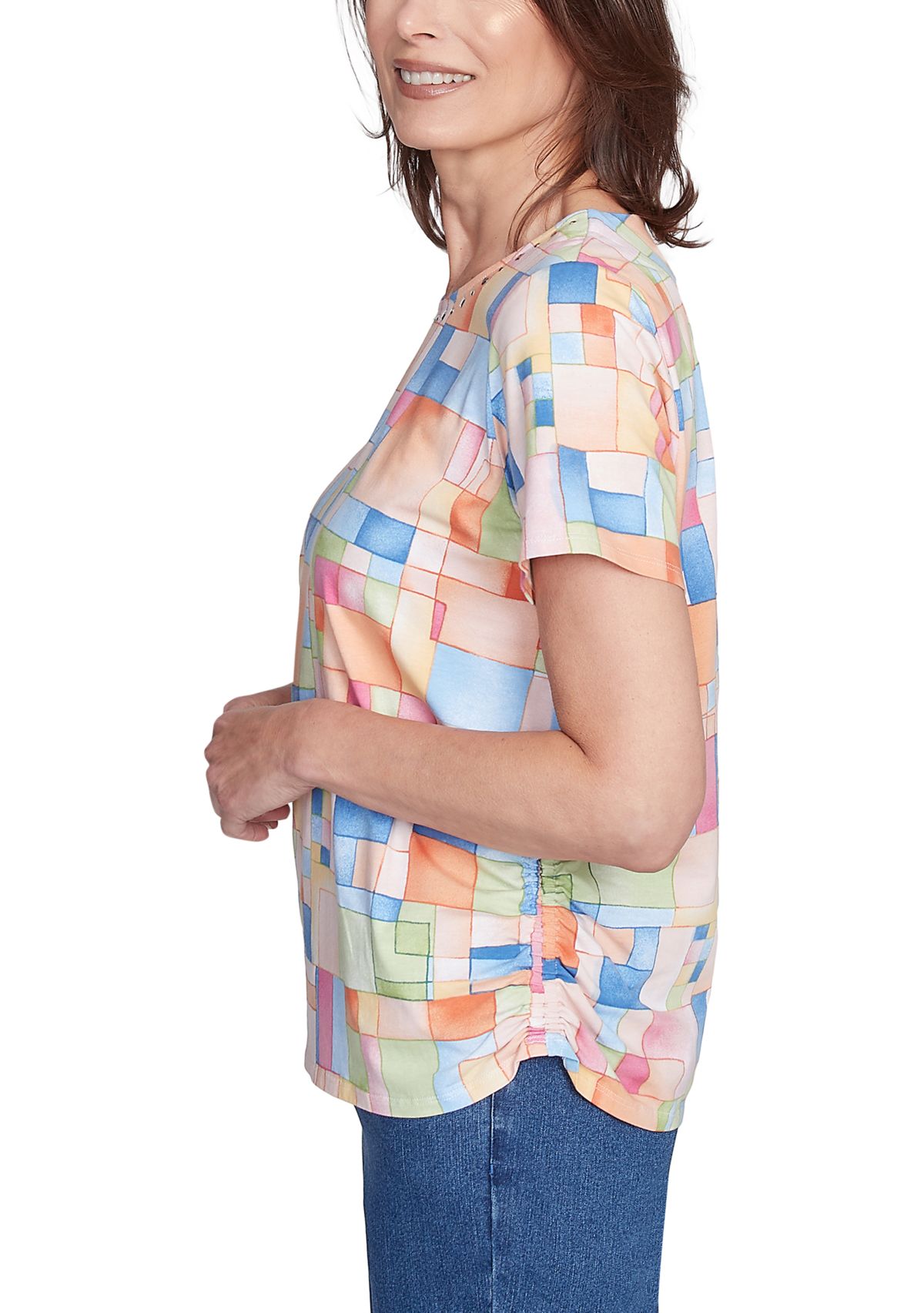 Petite Key Items Color Block Tile Top 