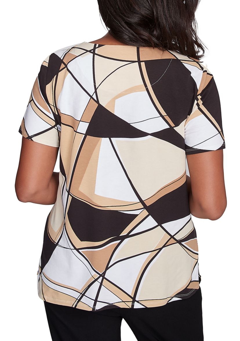 Petite Key Items Geometric Top