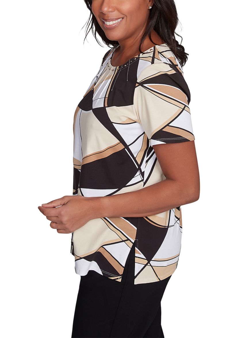 Petite Key Items Geometric Top