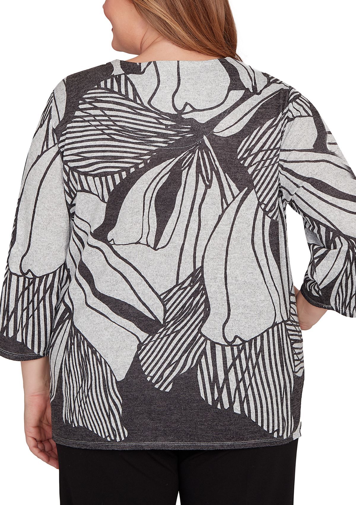 Plus Size Classics Stripe Floral Top 