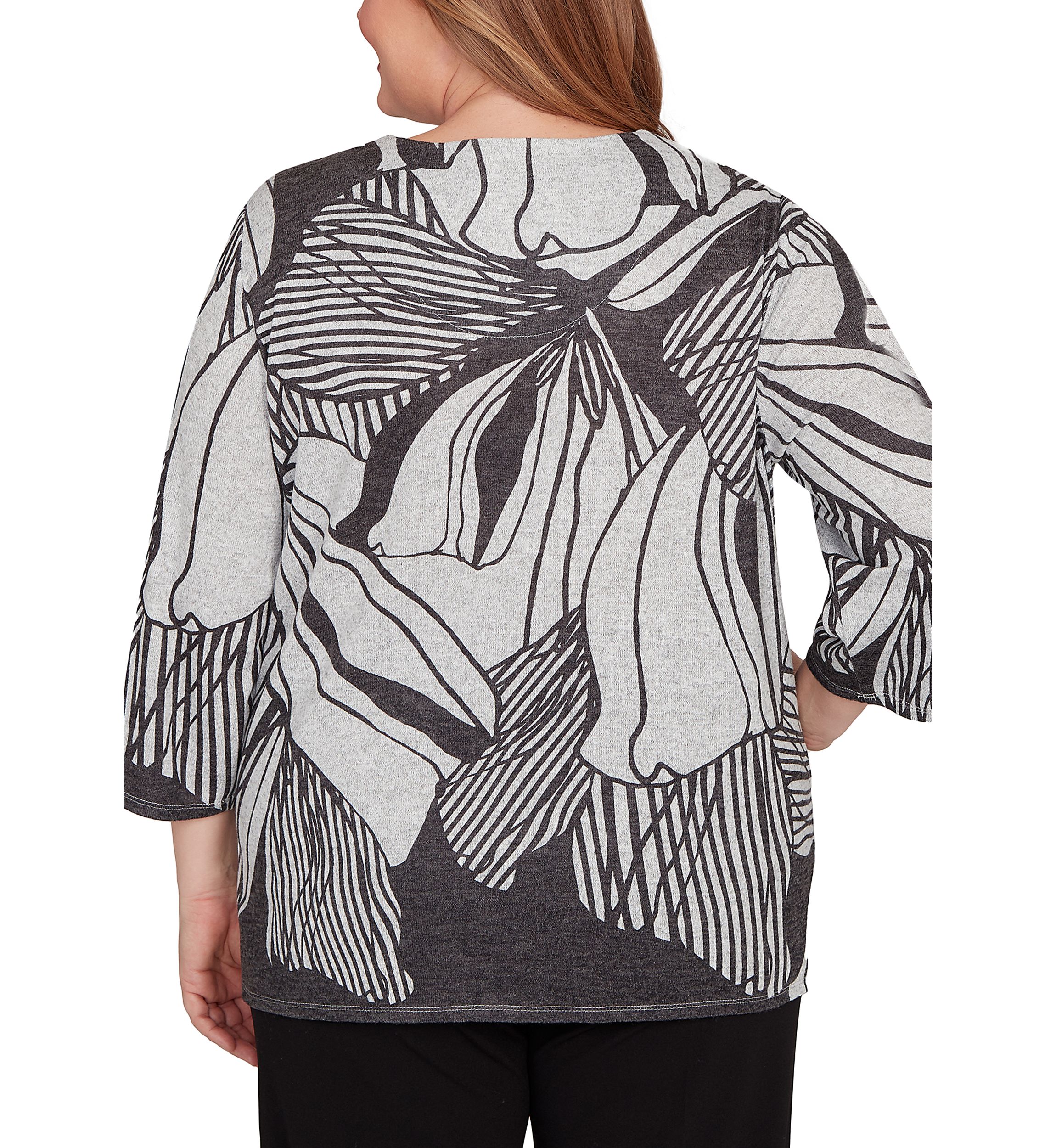 Plus Size Classics Stripe Floral Top 