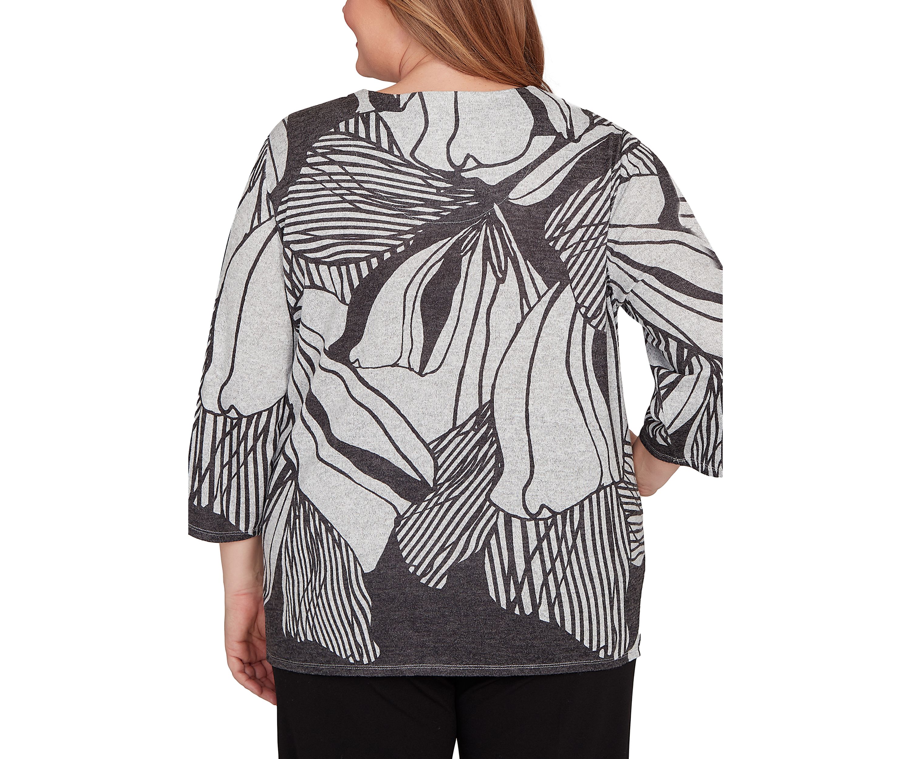 Plus Size Classics Stripe Floral Top 