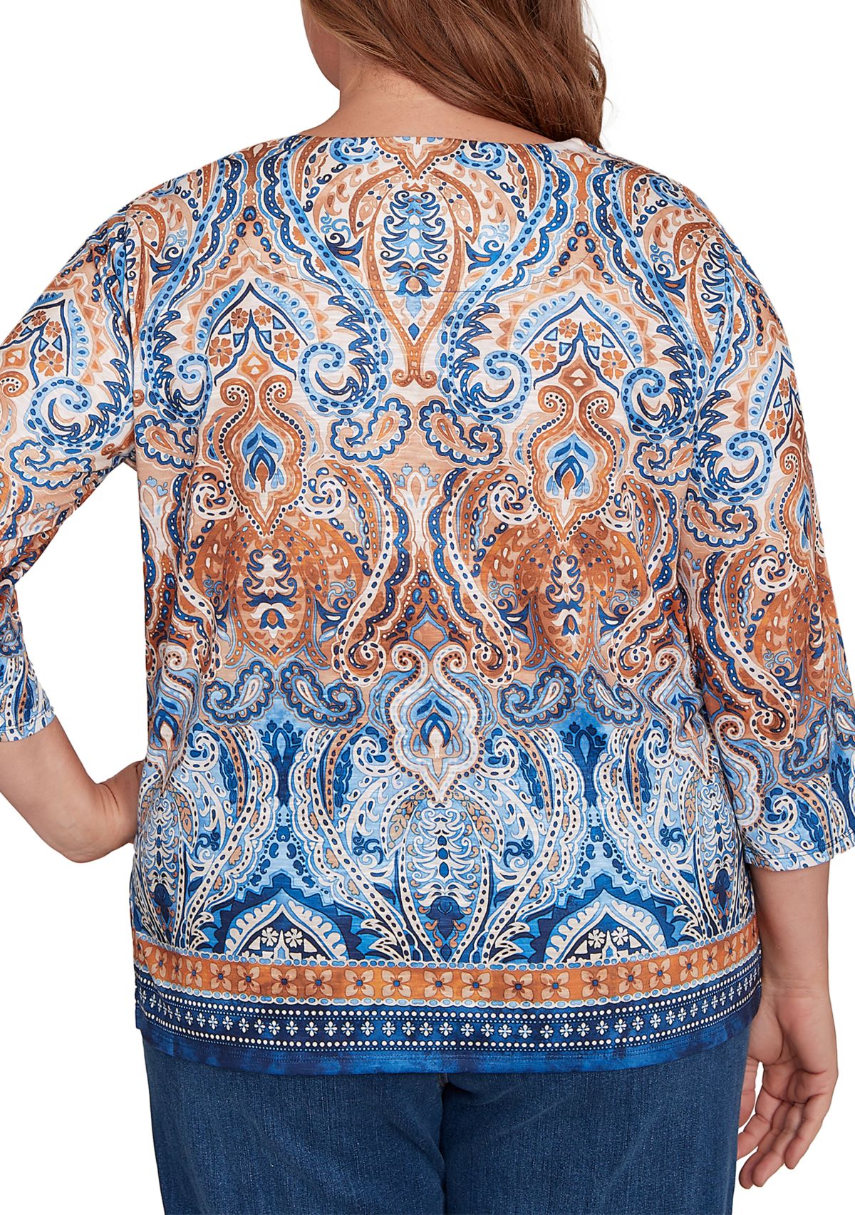 Plus Size Classics Border Medallion Top