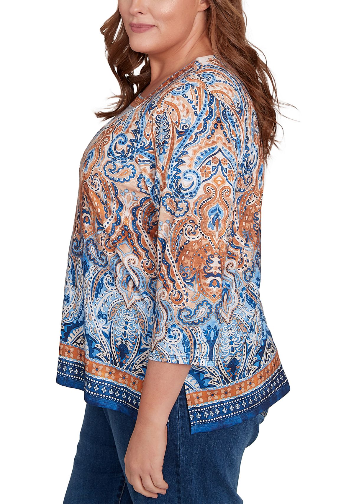Plus Size Classics Border Medallion Top