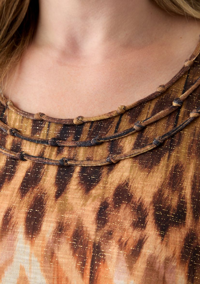 Plus Size Ombre Animal Knit Top