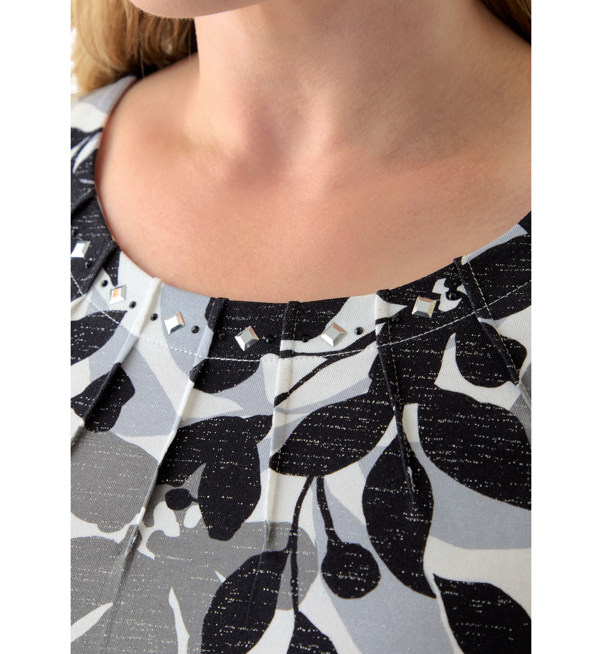Plus Size Classics Shadow Leaf Top