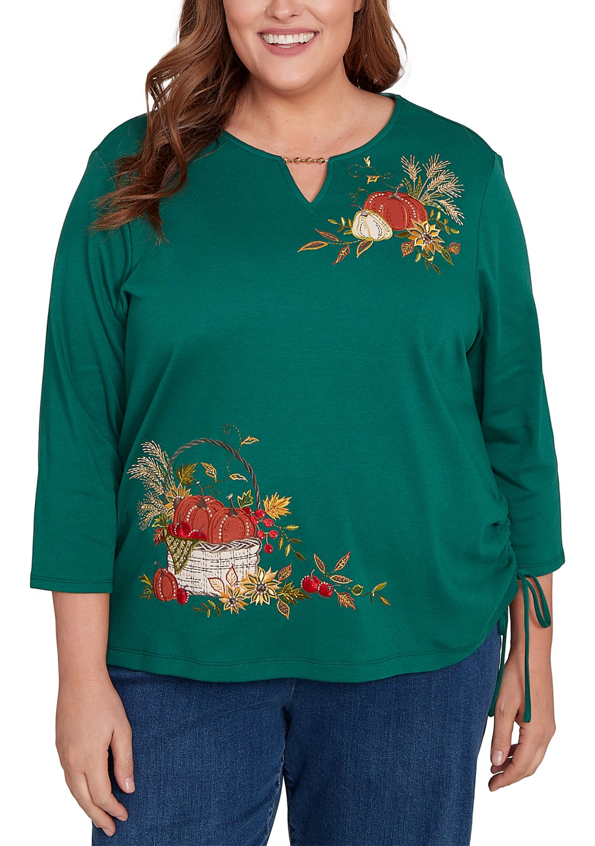 Plus Size Classics Asymmetric Pumpkins Top