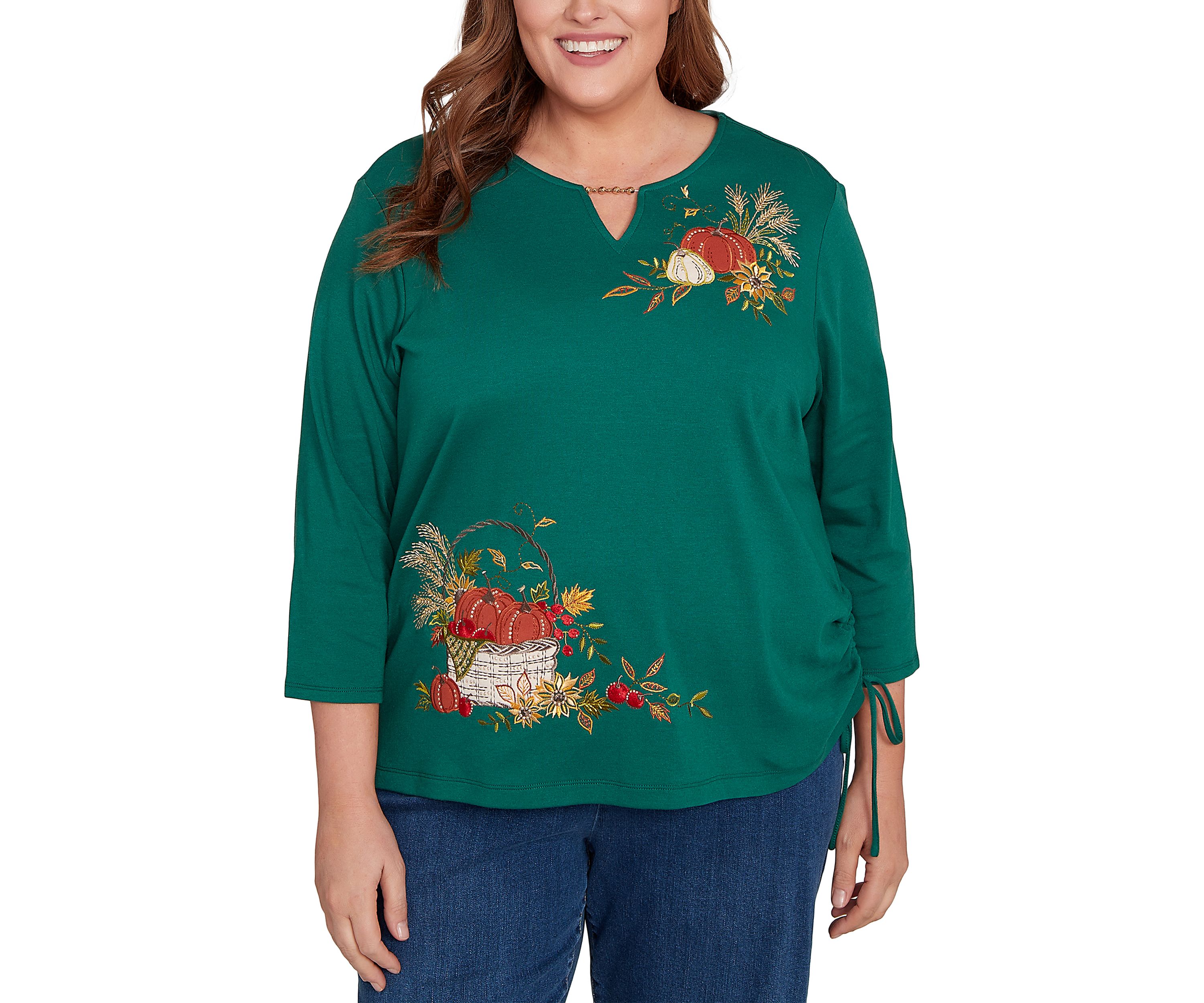 Plus Size Classics Asymmetric Pumpkins Top
