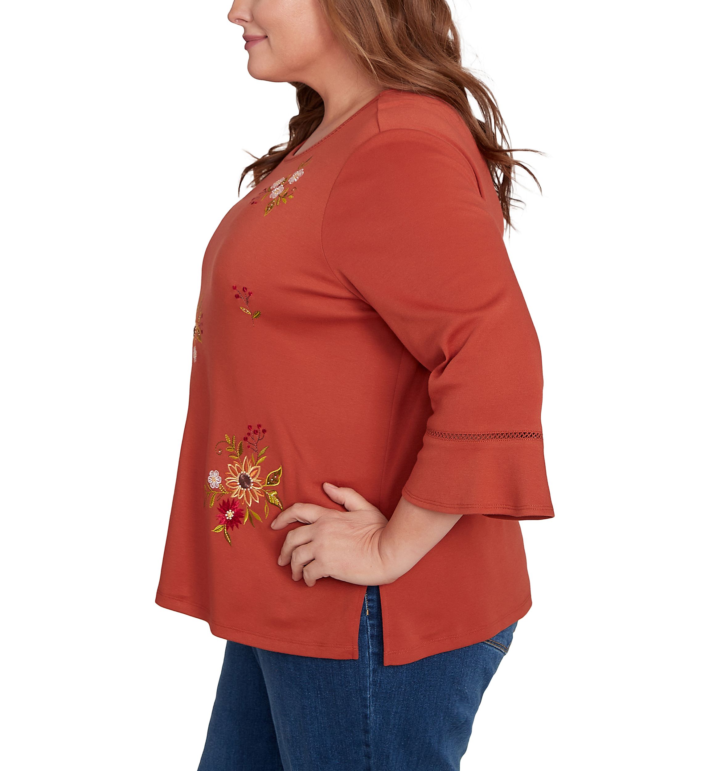 Plus Size Classics Tossed Flowers Top