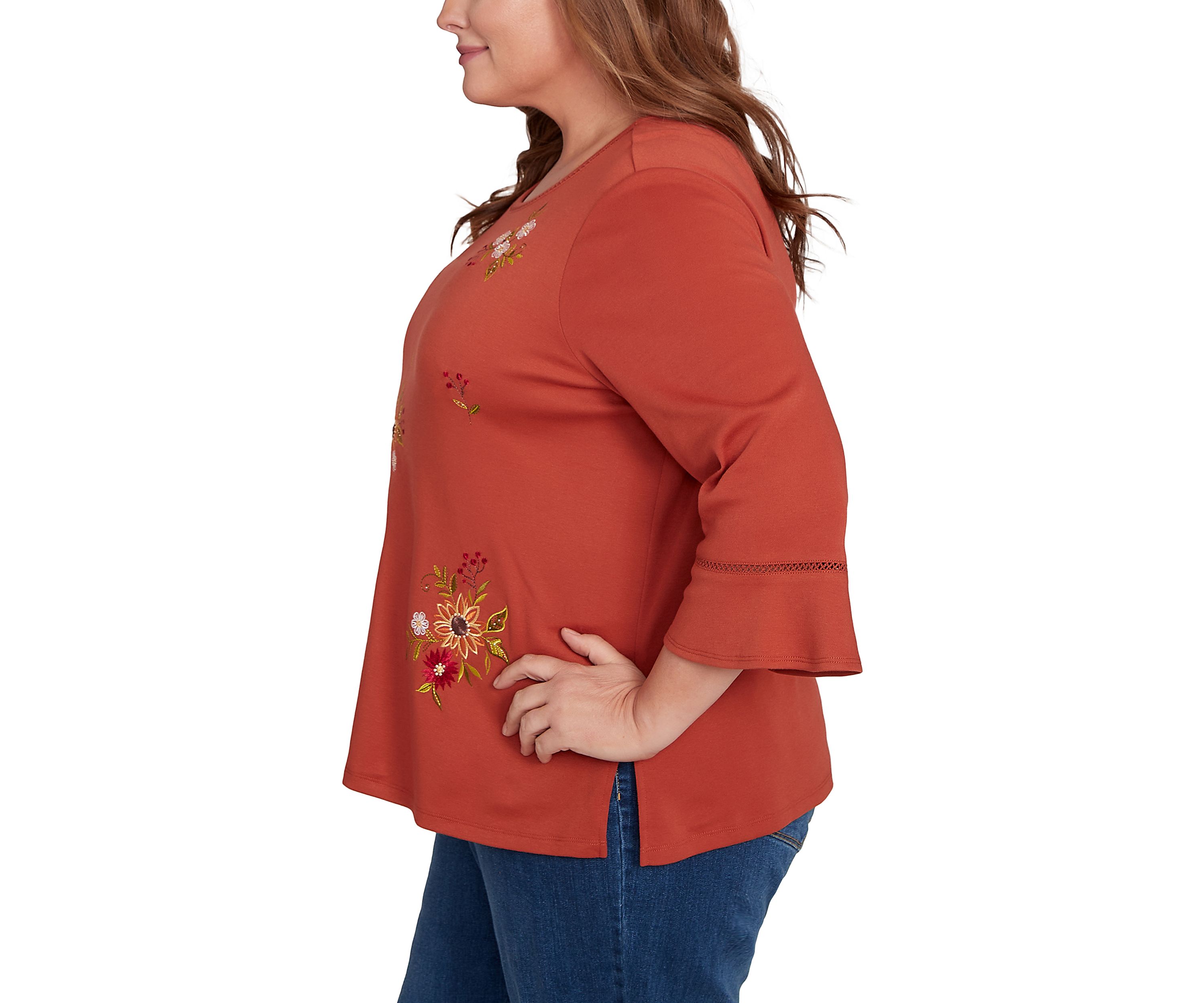 Plus Size Classics Tossed Flowers Top