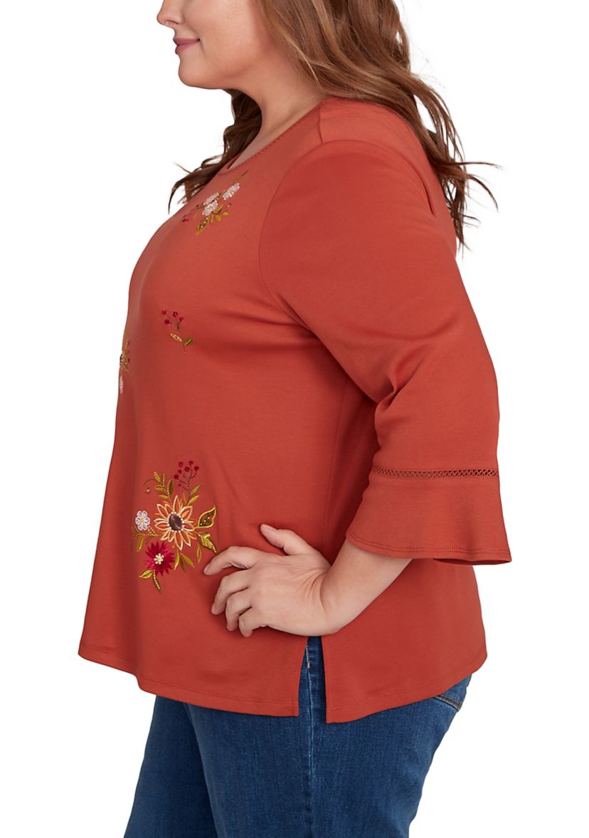 Plus Size Classics Tossed Flowers Top