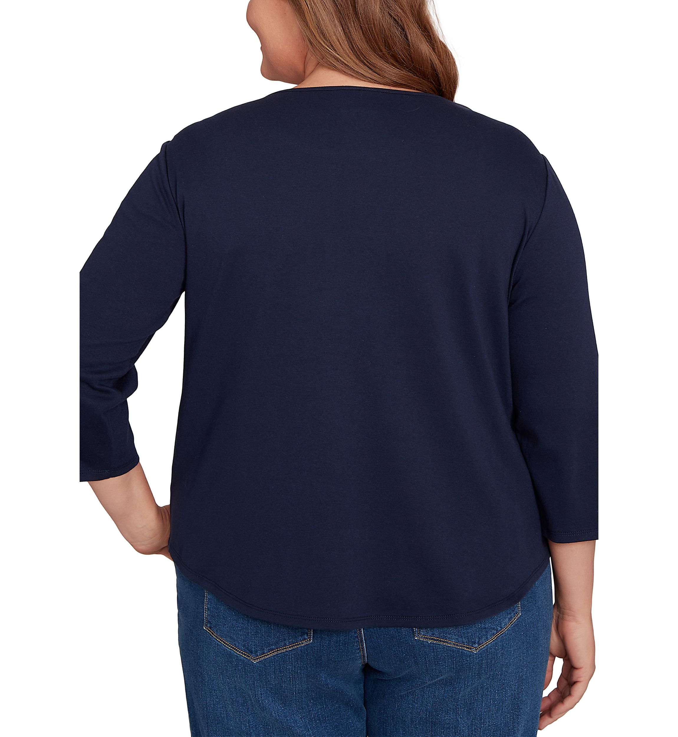 Plus Size Classics Owl Wreath Top