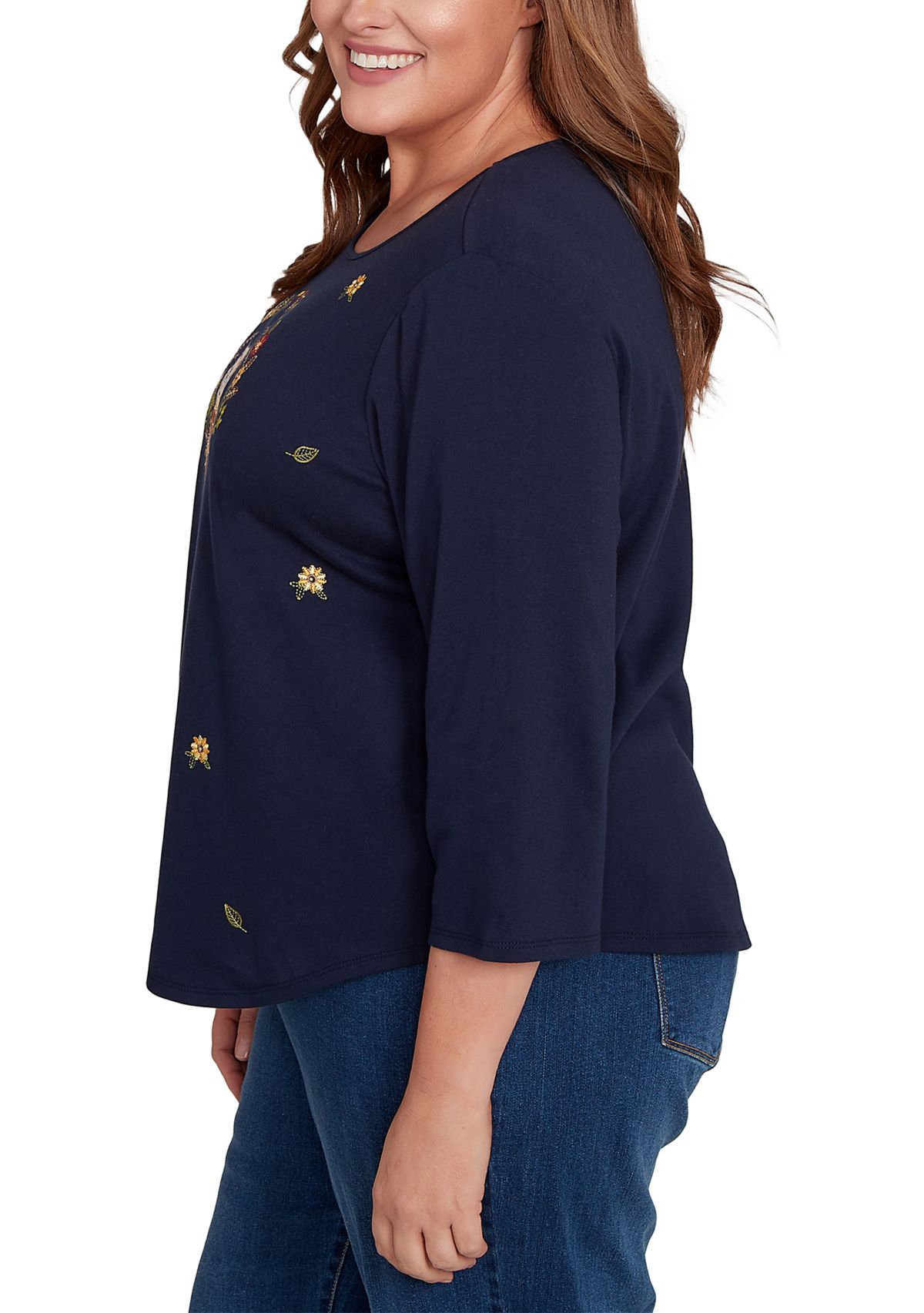 Plus Size Classics Owl Wreath Top