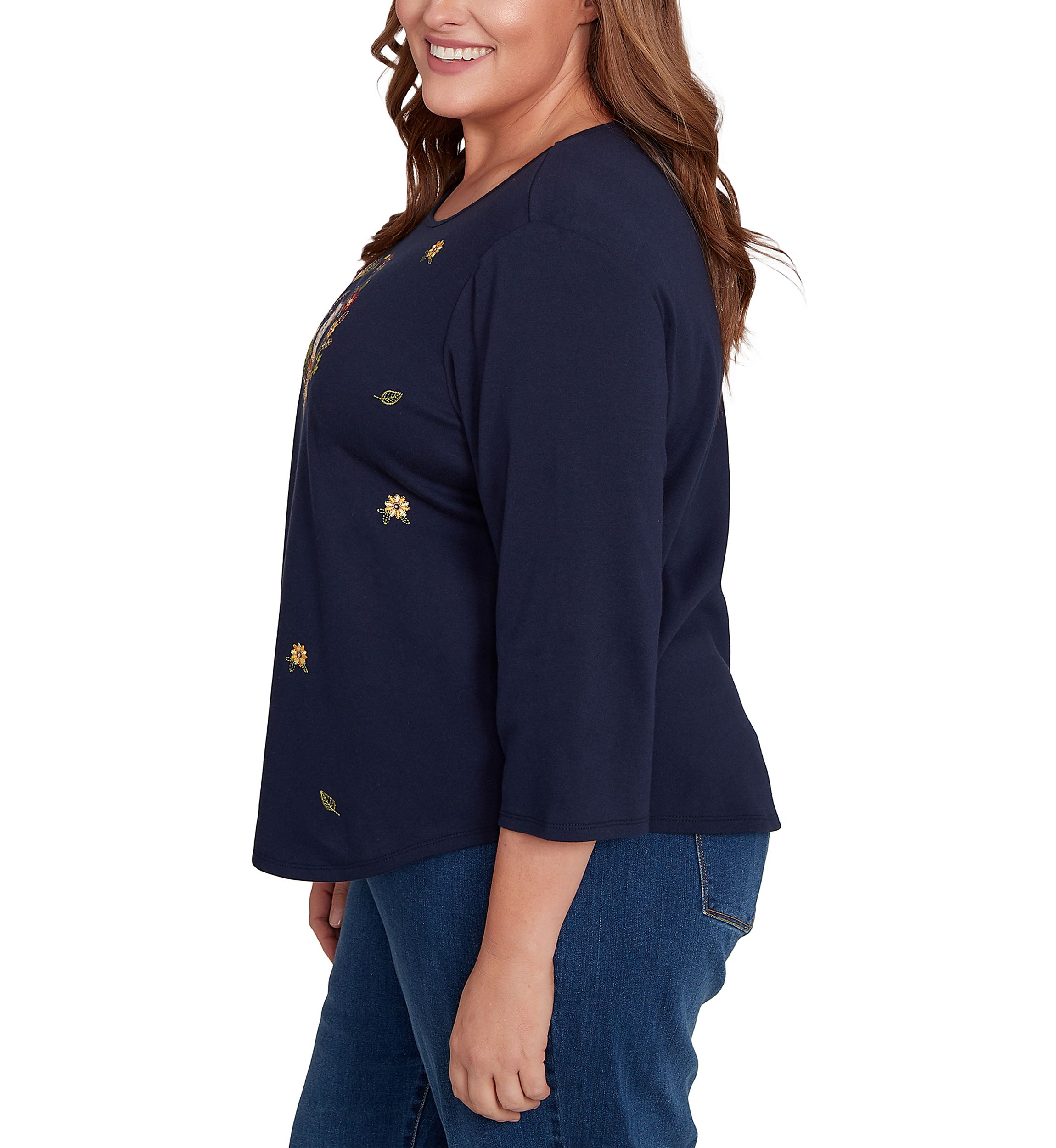 Plus Size Classics Owl Wreath Top