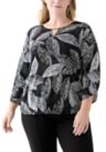 Plus Size Classics 3/4 Sleeve Puff Print Top