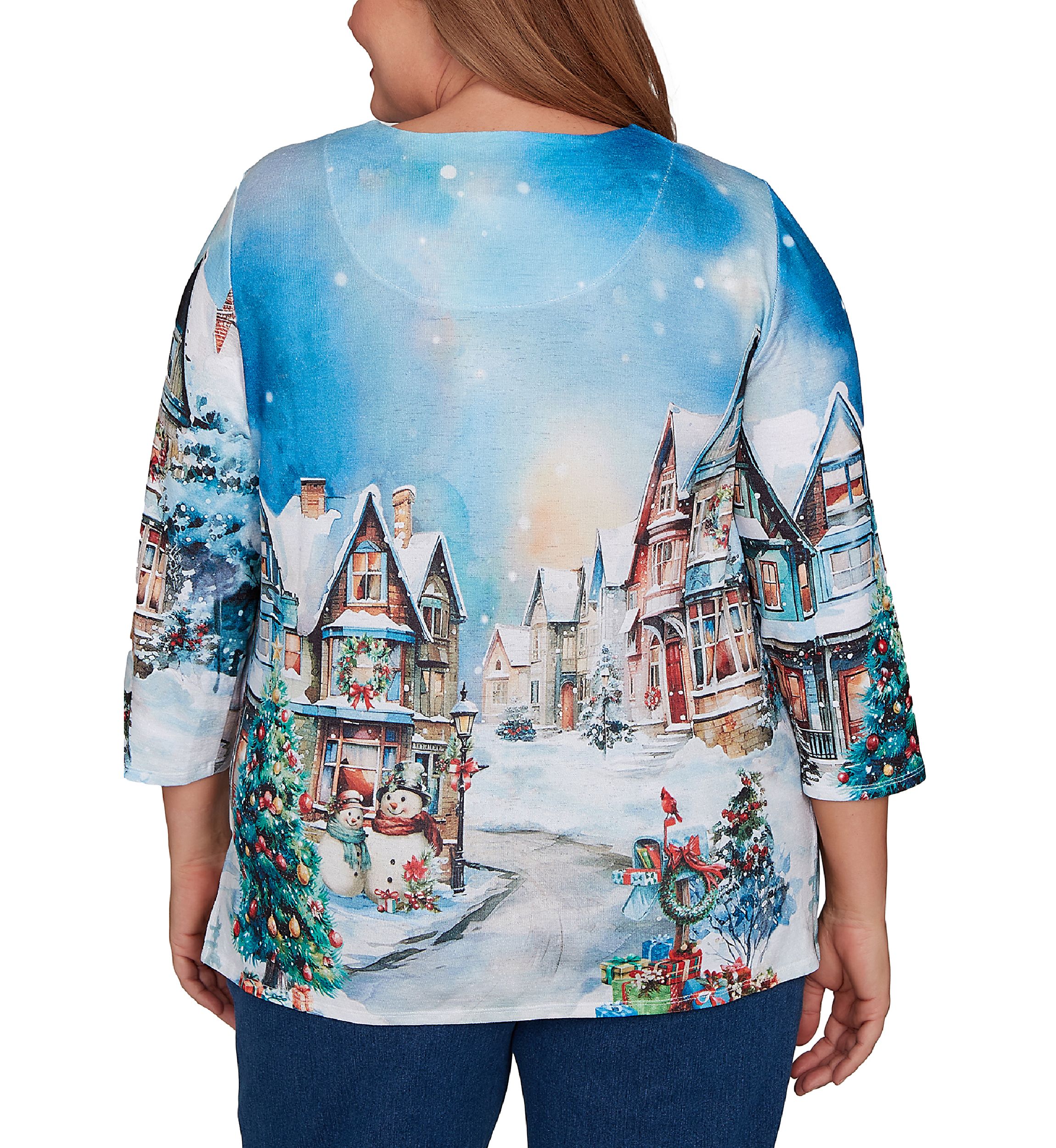 Plus Size Classics Village Scene T-Shirt 