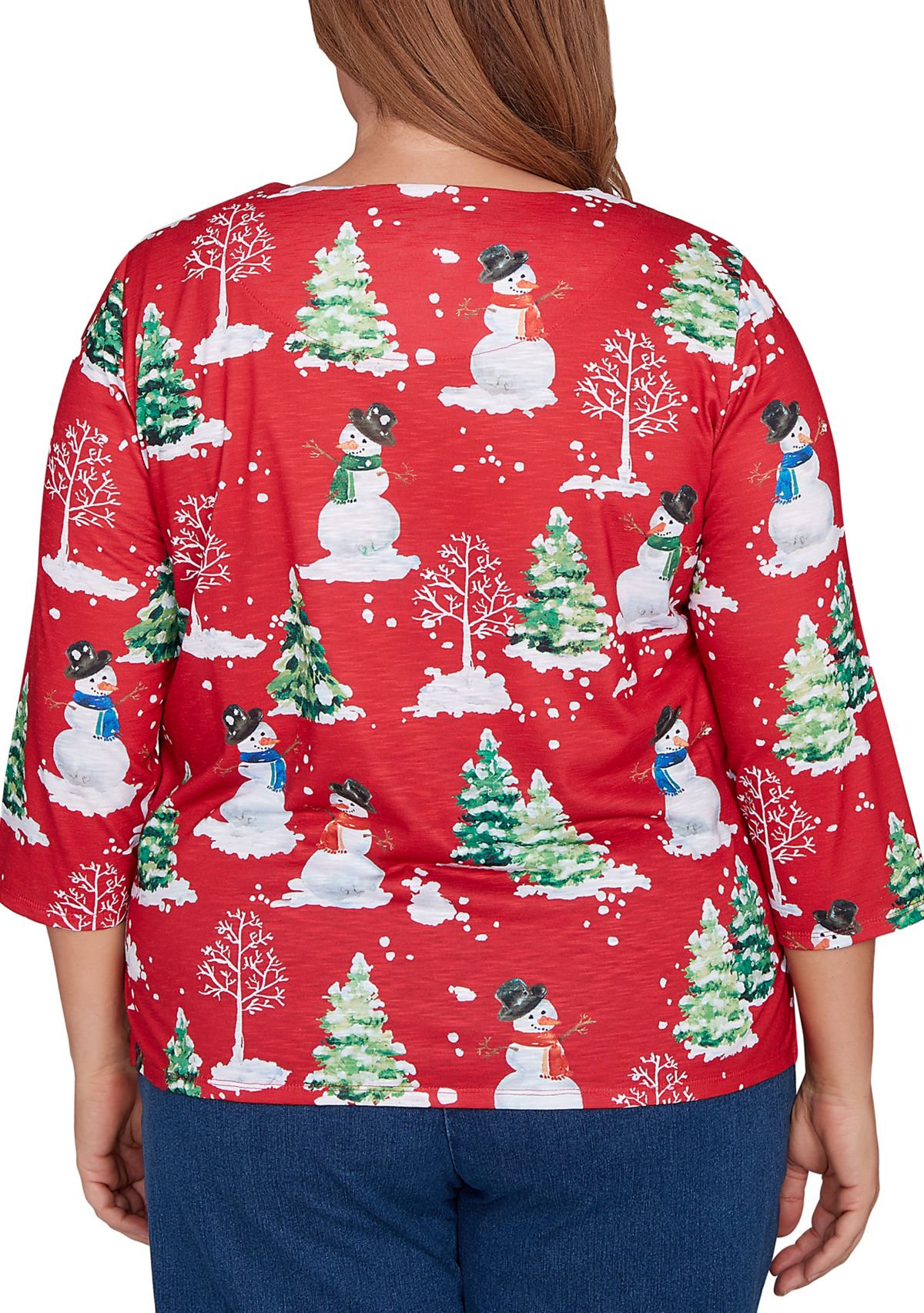 Plus Size Classics Snowmen Top