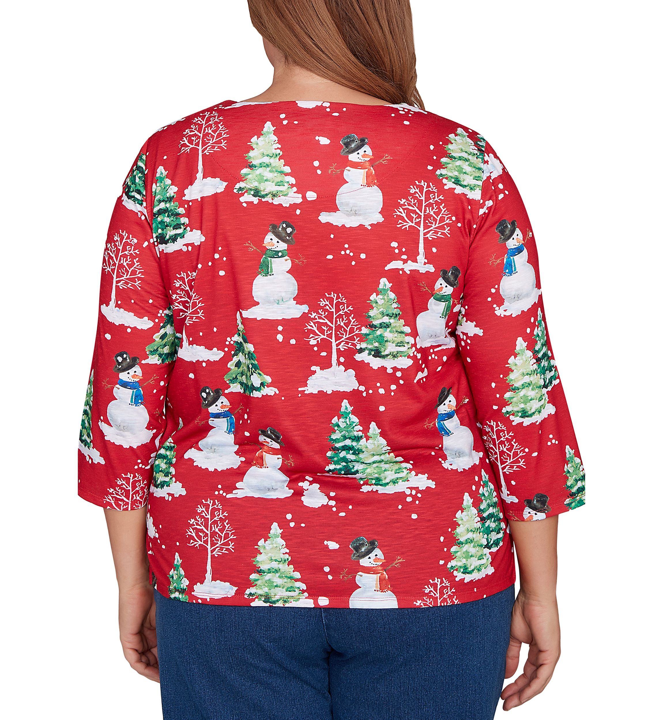 Plus Size Classics Snowmen Top