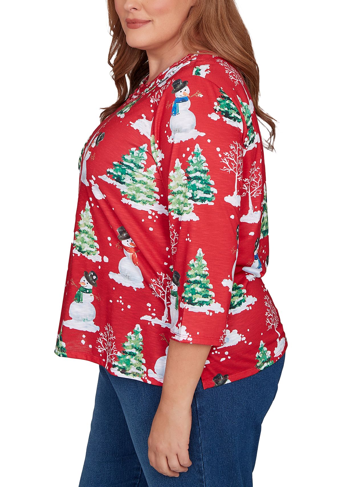 Plus Size Classics Snowmen Top