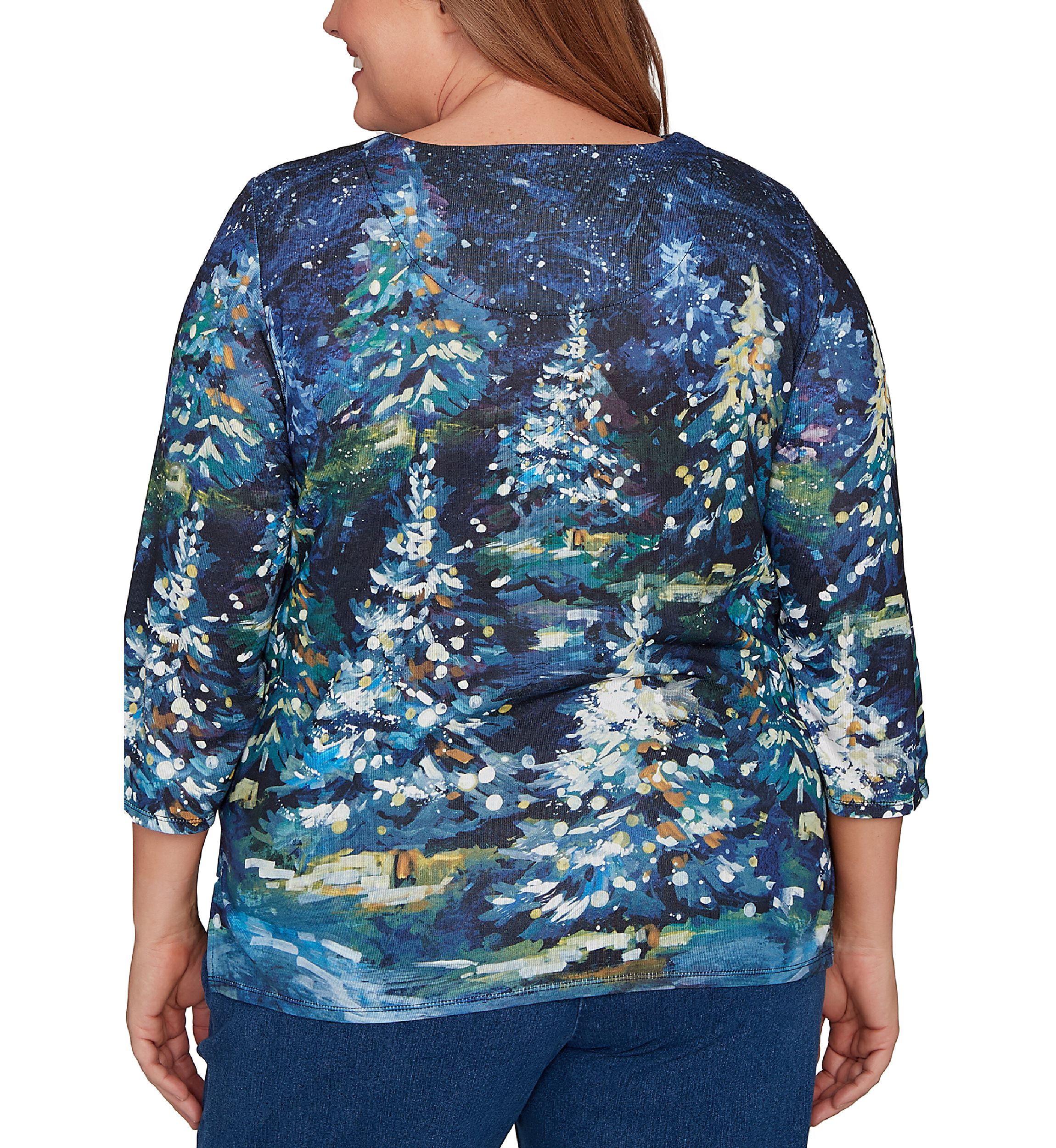 Plus Size Classics Starry Night Trees Top