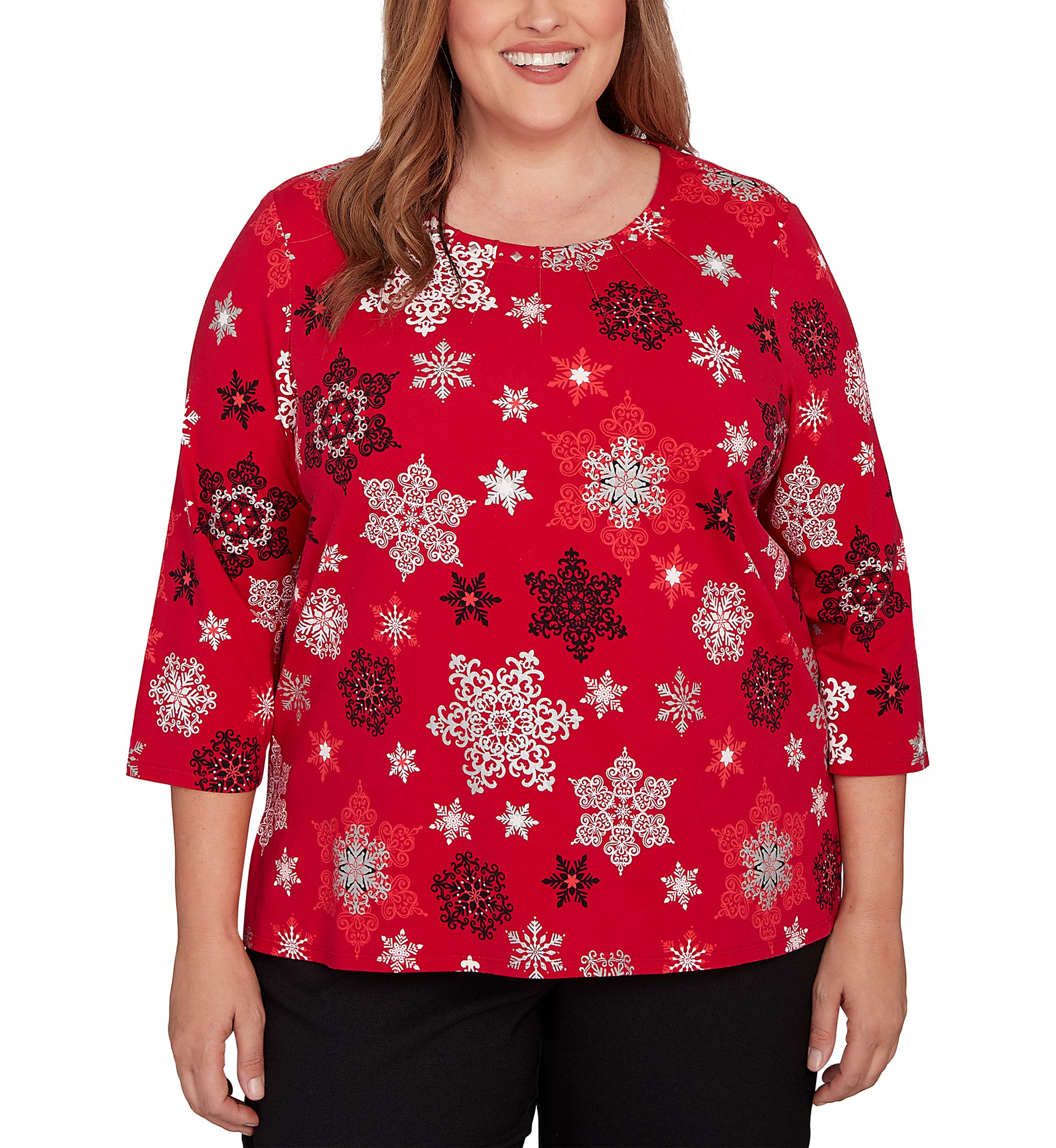 Plus Size Classics Snowflakes Top 