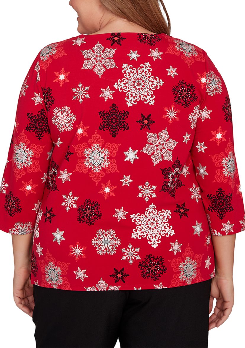Plus Size Classics Snowflakes Top 