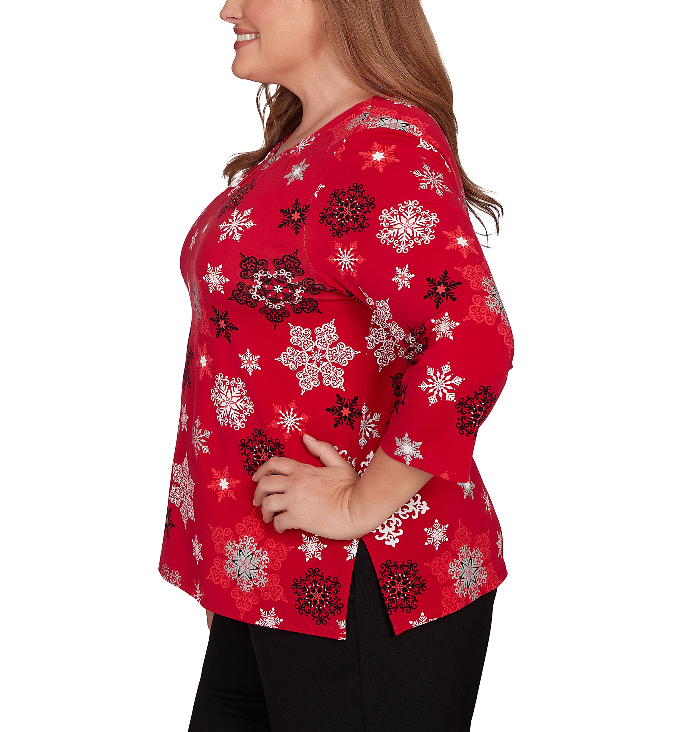 Plus Size Classics Snowflakes Top 