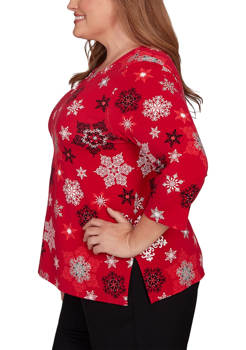 Plus Size Classics Snowflakes Top 