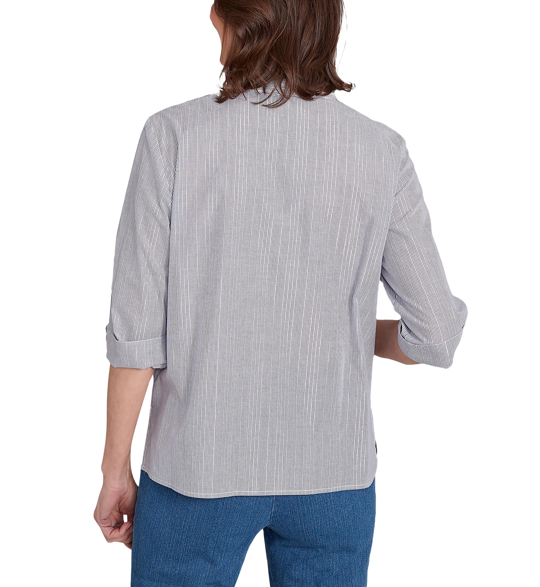 Petite Classics Metallic Stripe Top with Embroidery