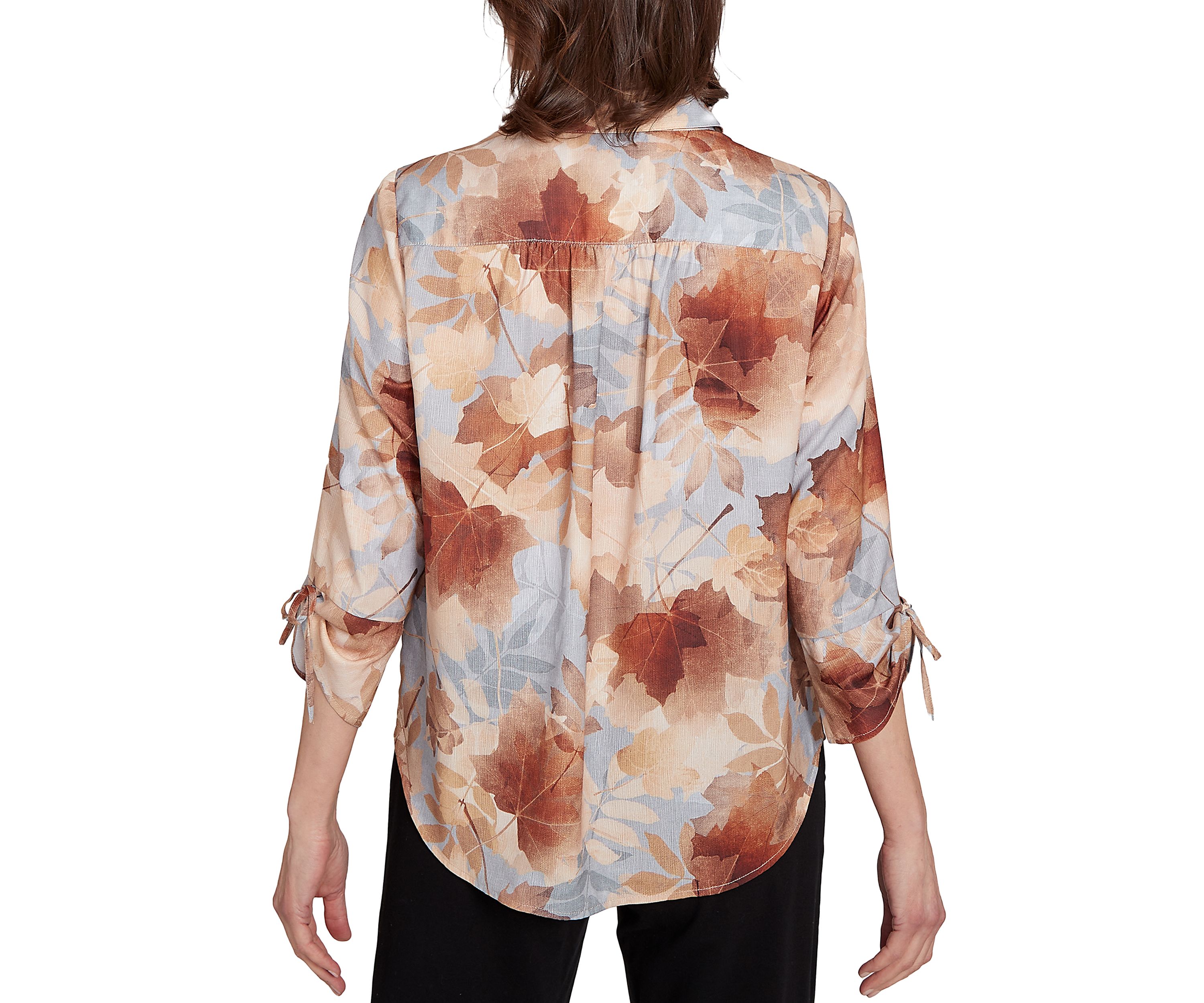 Petite Classics Texture Leaves Top 